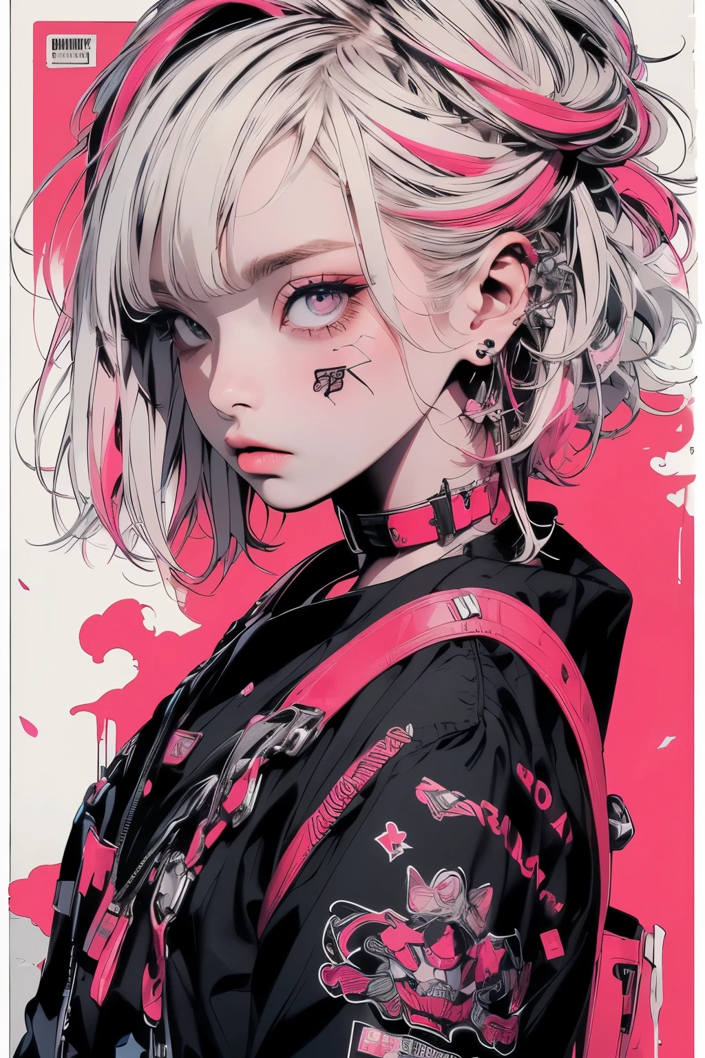 ((((dramatic))), (((gritty))), (((intense))) film poster featuring a young platinum white hair woman as the central character. She stands confidently in the center of the poster, wearing a stylish and edgy school girl uniform and school girl skirt, with a determined expression on her face. The background is aesthetic atmospheric dark and gritty, cherry blossoms and butterflies blowing in the wind, with a sense of danger and intensity. The text is bold and attention-grabbing, with a catchy tagline that adds to the overall feeling of drama and excitement. The color palette is mainly dark with splashes of vibrant neon colors, giving the poster a dynamic and visually striking appearance,tachi-e
(magazine:1.3), (cover-style:1.3), fashionable, woman, vibrant, outfit, sexy seductive posing, front, colorful, dynamic, background, elements, confident, expression, holding, statement, accessory, majestic, coiled, around, touch, scene, text, cover, bold, attention-grabbing, title, stylish, font, catchy, headline, larger, striking, modern, trendy, focus, fashion,