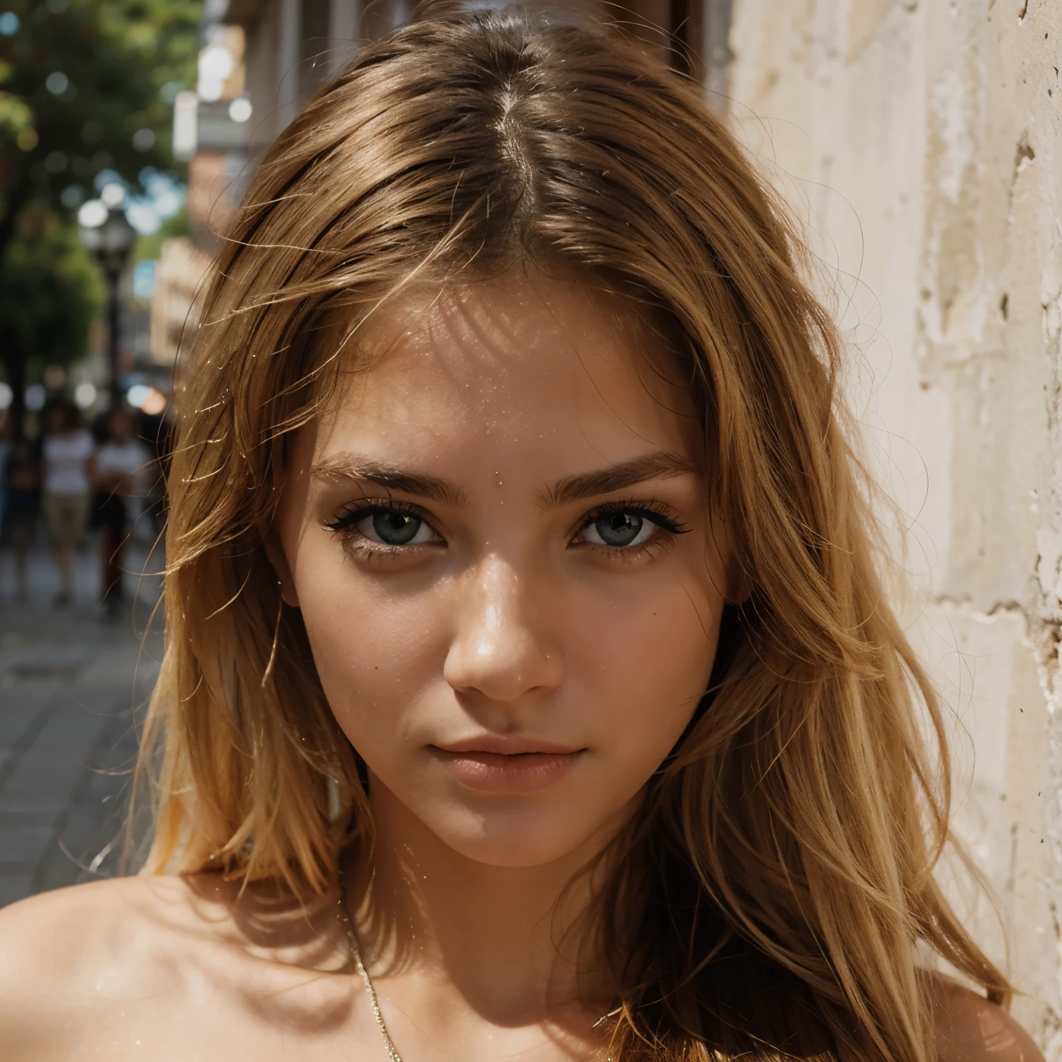 Rubia. Delgada. Ojos claros