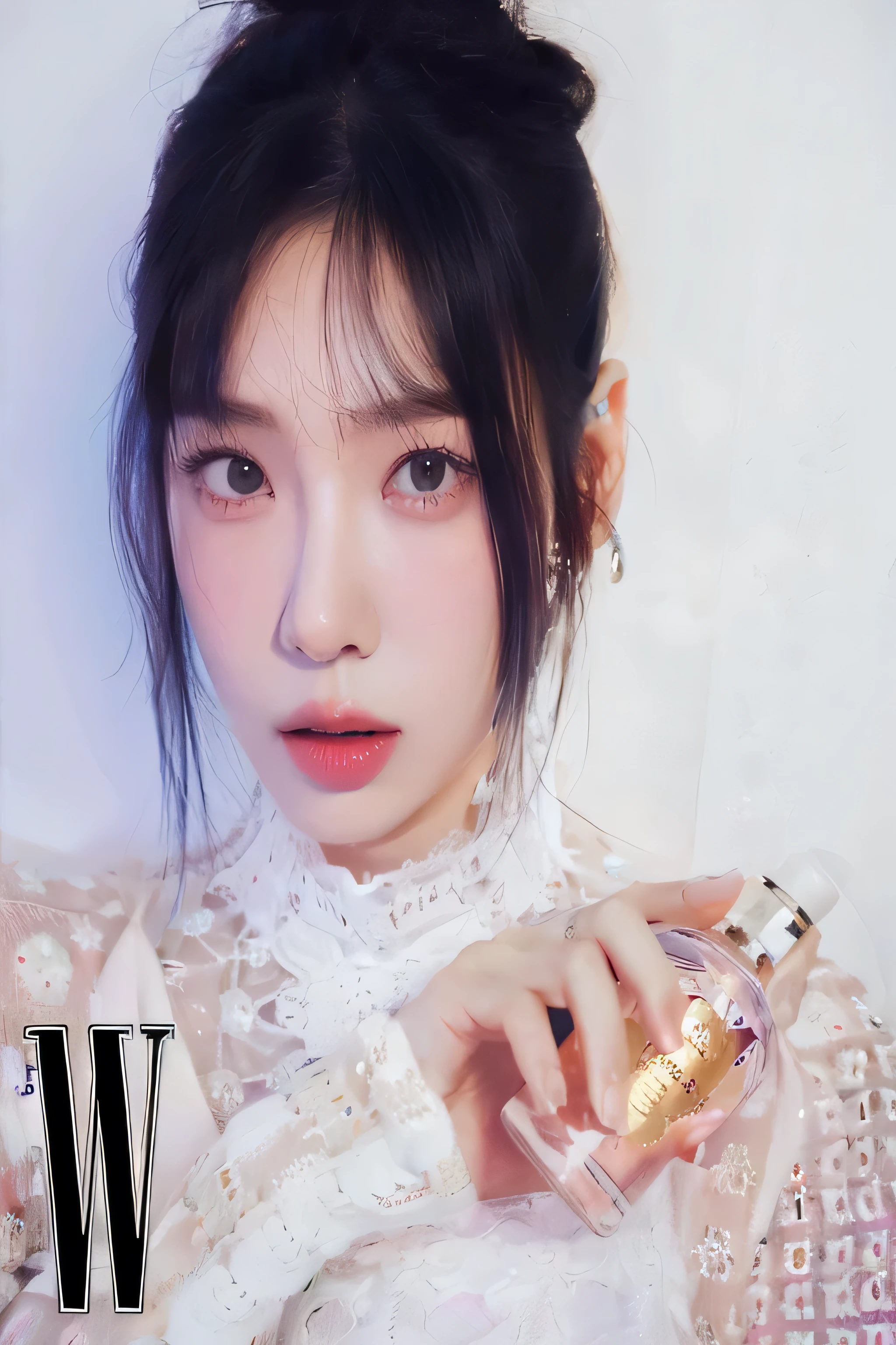 arafed woman with a bottle of perfume in her hand, perfume, kim doyoung, sun yunjoo, w sieci, tiffany, iu lee ji-eun as a super villain, young wan angel, inspired by Wu Bin, park ji-min, iu, lee ji - eun, lee ji-eun, ji-min, wink, twen magazine