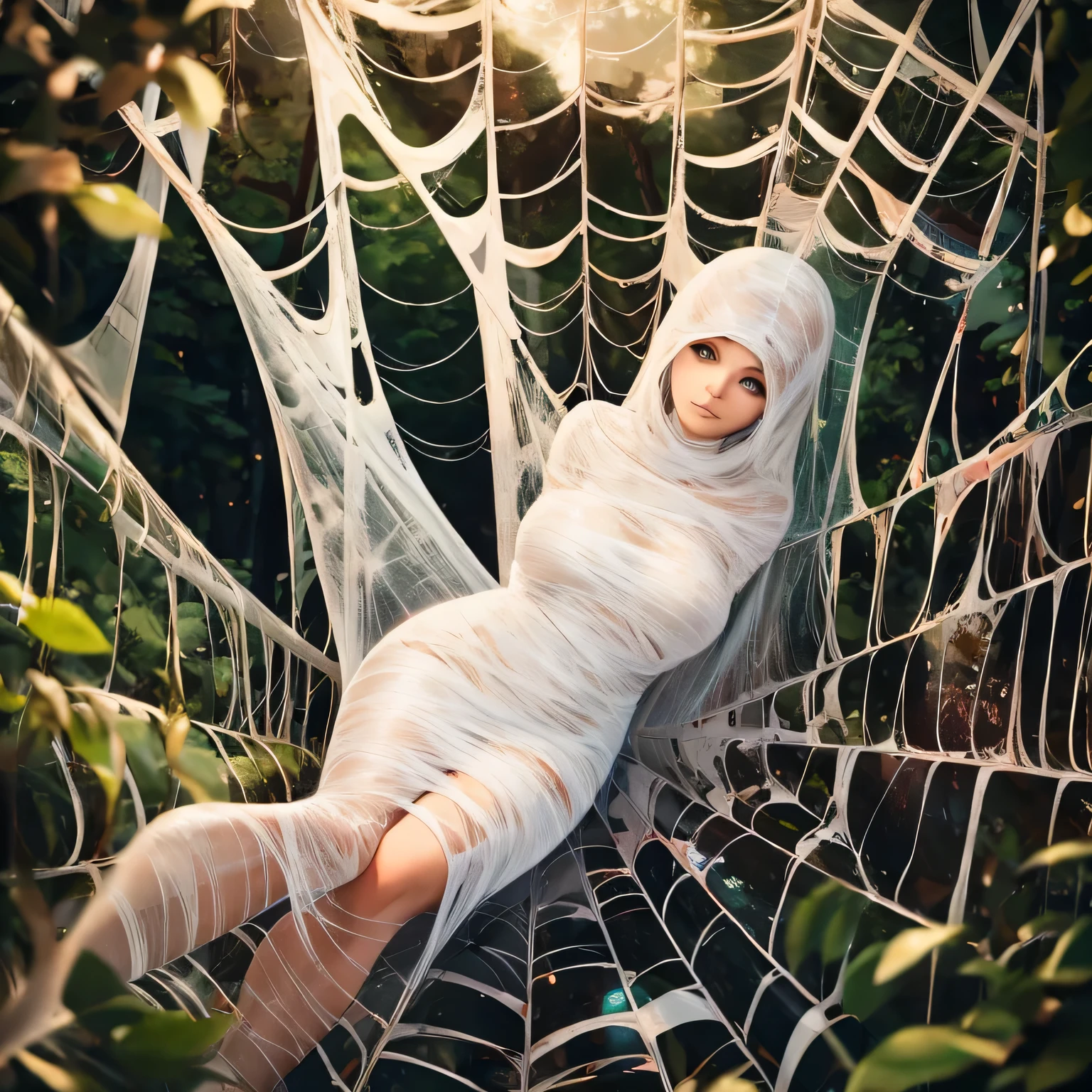 1girl trapped in the spider web