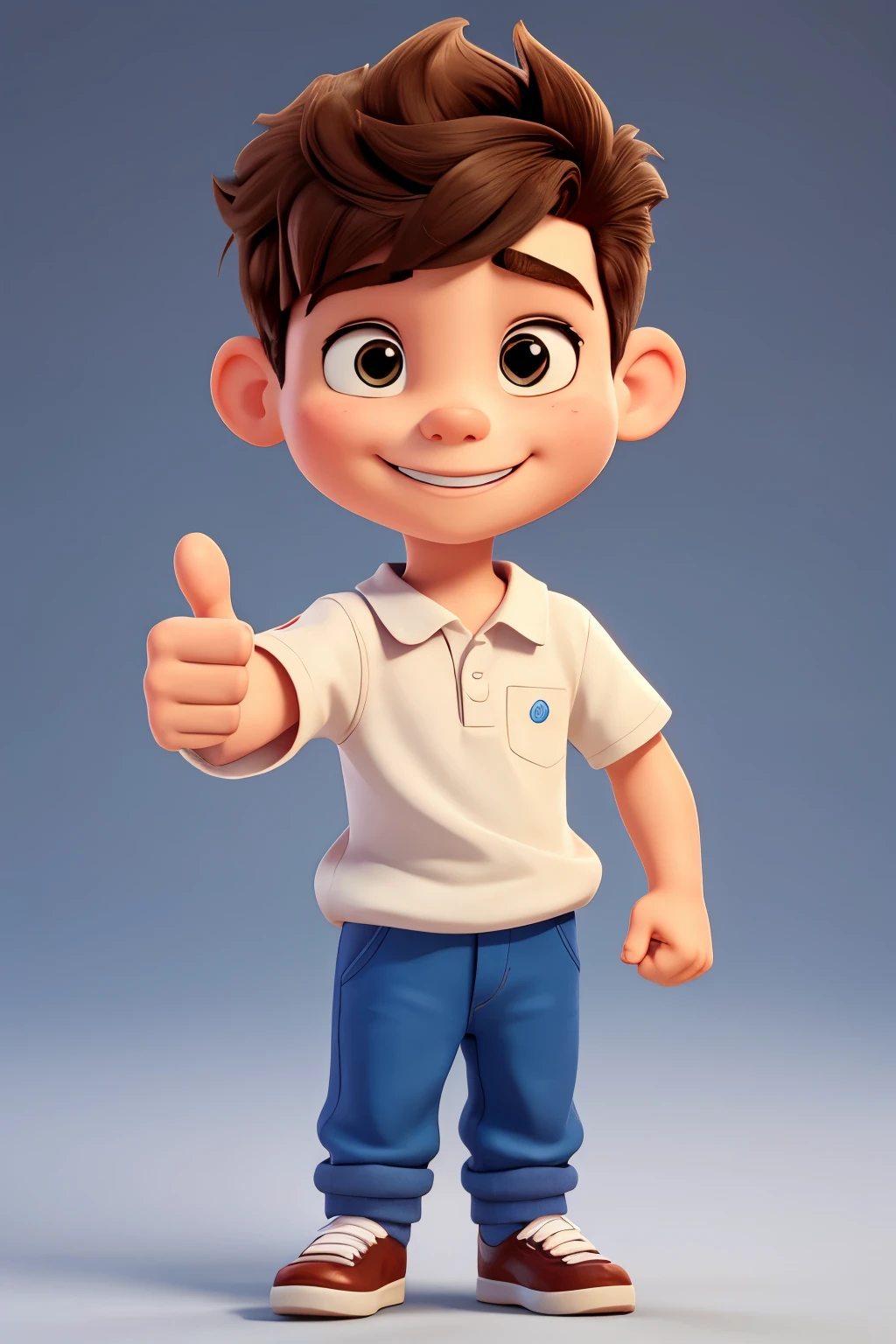 Cartoon boy giving thumbs up