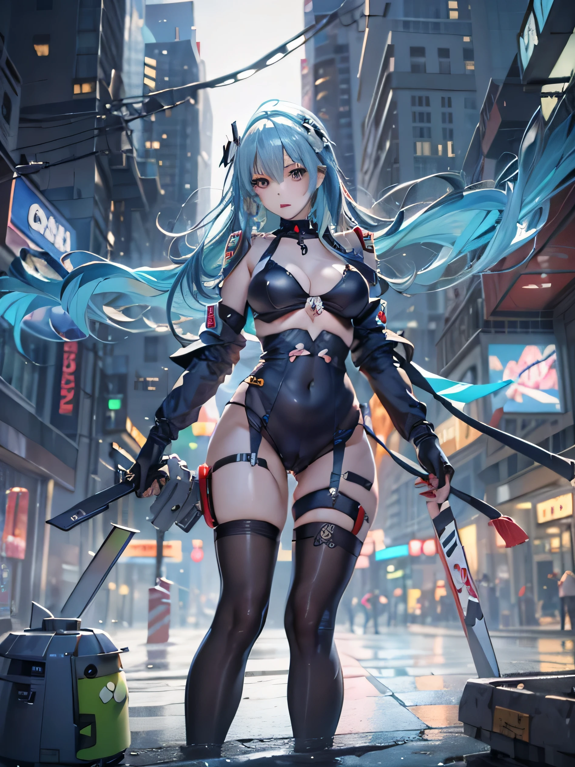 (photorealistic:1.8, highest quality:1.8,8K masterpiece:1.8,High resolution,muste piece:1.8,RAW Photos,cinematic lighting),
cyber punk、Back alley at night in the city、rain-soaked ground、vapor、
(1 android girl:1.3)、Completely naked、Heart-shaped nipples、bondage、choker、knee high tights、Nipple piercing、beautiful butt,beautiful thighs,plump nipples,Nipples are visible through the costume、(Rei Ayanami)(character focuidium Hair:1.2,Beautiful shining blue lime hair:1.5)、
(elation:1.4)、Disdainful、
plump nipples、(cameltoe),No split screen,slender abs:1.2,(Young sensual gravure idol)