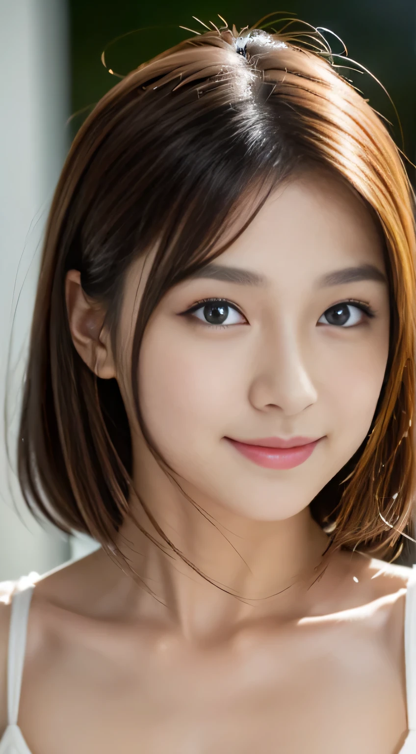 (((32k,high details,high detail、masterpiece,attention to detail,alone))),Raw photo & realistic atmosphere,beautiful dark blue eyes,detailed mouth,glossy lips,thin eyebrows,fine eyes、Soft white skin that shines in every detail、sheの深い黒色の目はとても美しいです,lip details、very beautiful face,very well-shaped face、lifelike face,shining beautiful lips,beautiful eyebrows,infinite reality, Realistic young gravure idol,she'she'she's a very cute woman , young gravure idol, young gravure idol, とても美しくてかわいい1beautiful girl 9 years old,incredibly beautiful and classy1beautiful girl 9 years old,natural soft light,(shiny hair,,Beautiful and kind eyes:1.5),gentle smile,well-shaped chest,medium long hair,Ties hair into one,beautiful posture,no makeup,think ahead,hair ornaments,