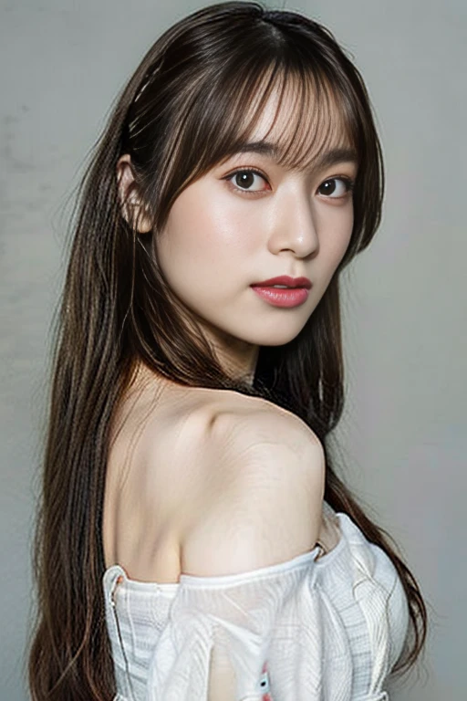 1girl, a 20s japanese female, (best quality, masterpiece, photo-realistic:1.4), RAW photo, extremely detailed CG unity 8k wallpaper, (add_detail:1.0), highres, beautiful detailed girl, detailed face, detailed eyes, fine-textured skin,  midium brown hair, soft light, professional lighting, off shoulder dress,
 