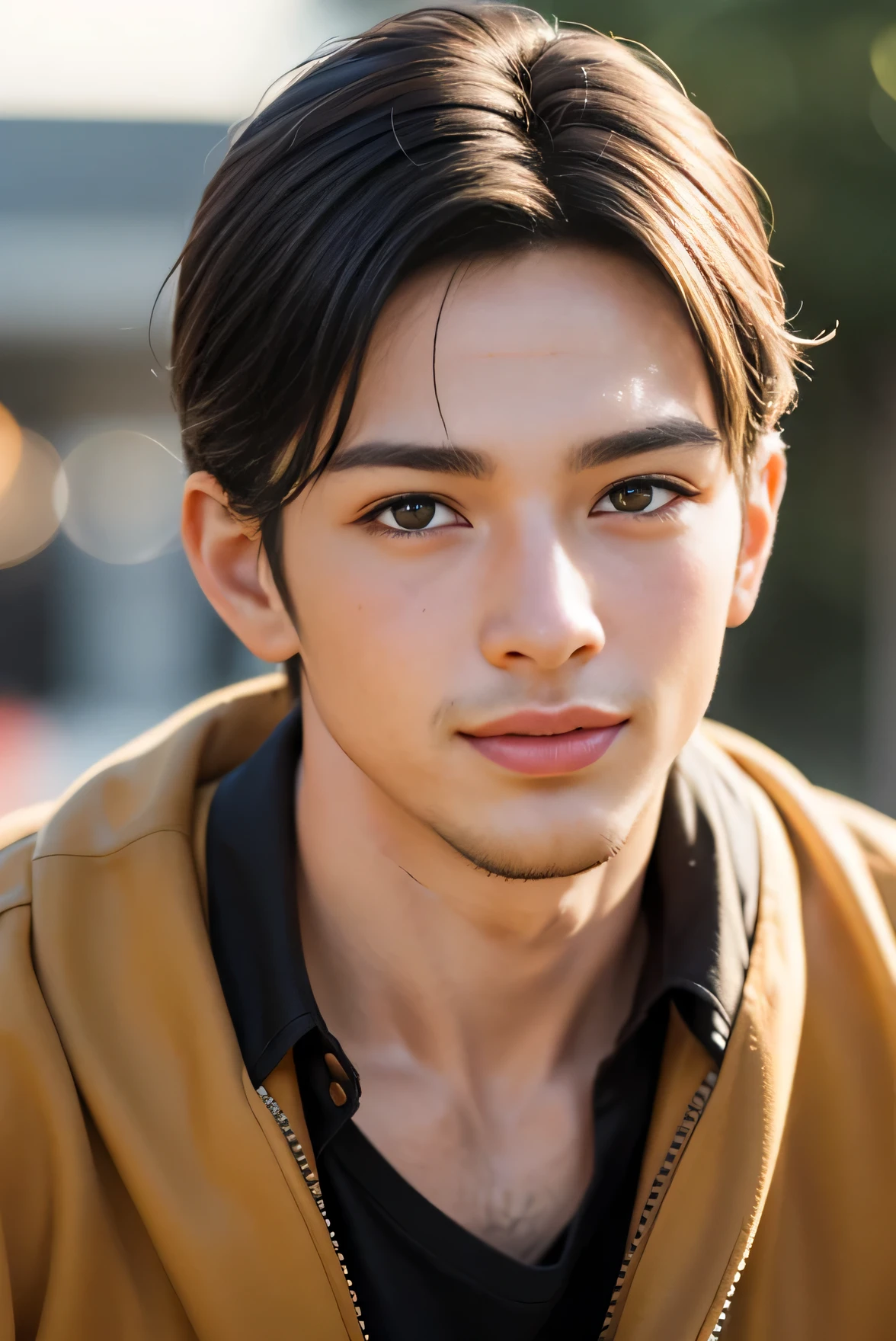 (((Men only))), ((head shot)), (Pietro Bosselli), ((Wearing clothes with tiger stripes)), ((Handsome muscular man in his 20s)), (A big smile), (detail: 1 in 1), natural muscles, high quality, beautiful eyes, (详细的Face部和眼睛), (Face、: 1 / 2), noise, real photography、... .....................................................................................................................PSD, sharp focus, high resolution 8k, actual & Professional photography, 8K Ultra HD, soft light, high quality, film grain, Fuji XT3