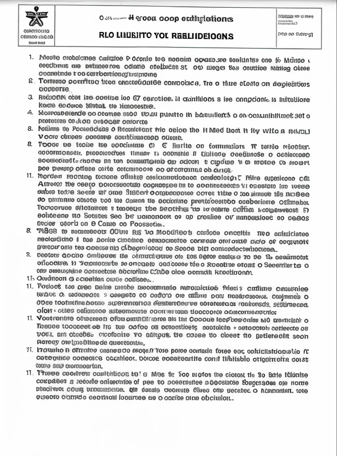 Could you represent these regulations? no tienen que ser todos