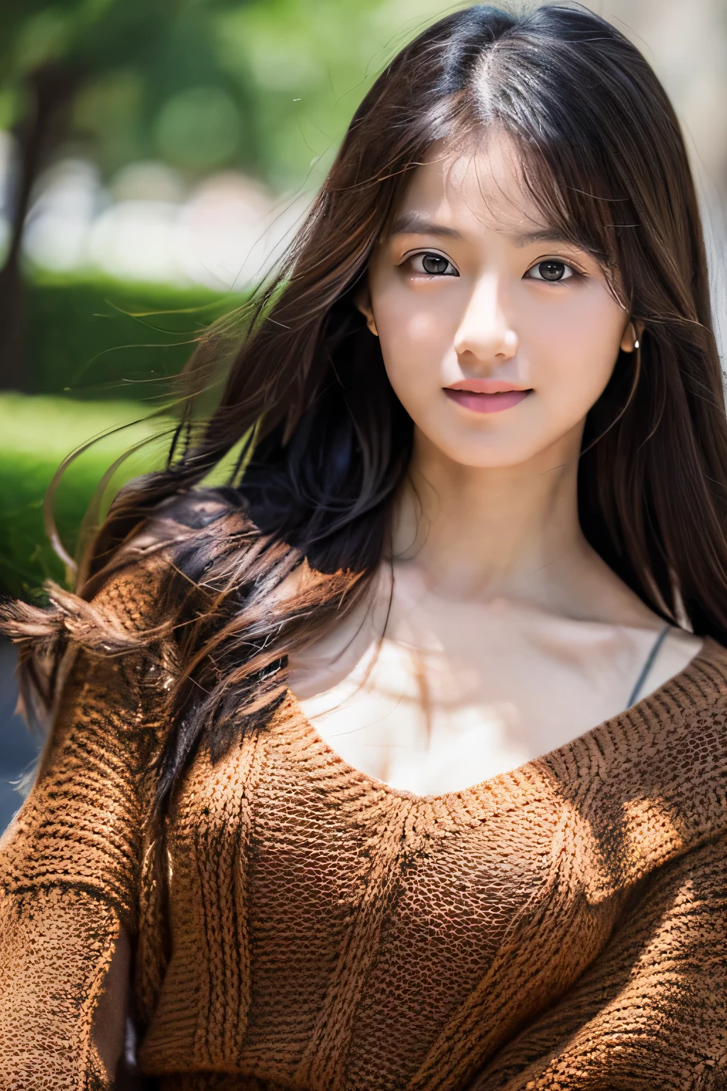 masterpiece, highest quality, Photoreal, Super detailed, finely, High resolution, 8k wallpaper, Professional, Advanced level of detail, girl in her 20s, thin japanese woman, ((facing the front)), detailed clavicle, perfect face, straight hair, Black Mini Flare Skirt、black boots、White Mohair Sweater、full body shot、pose coolly