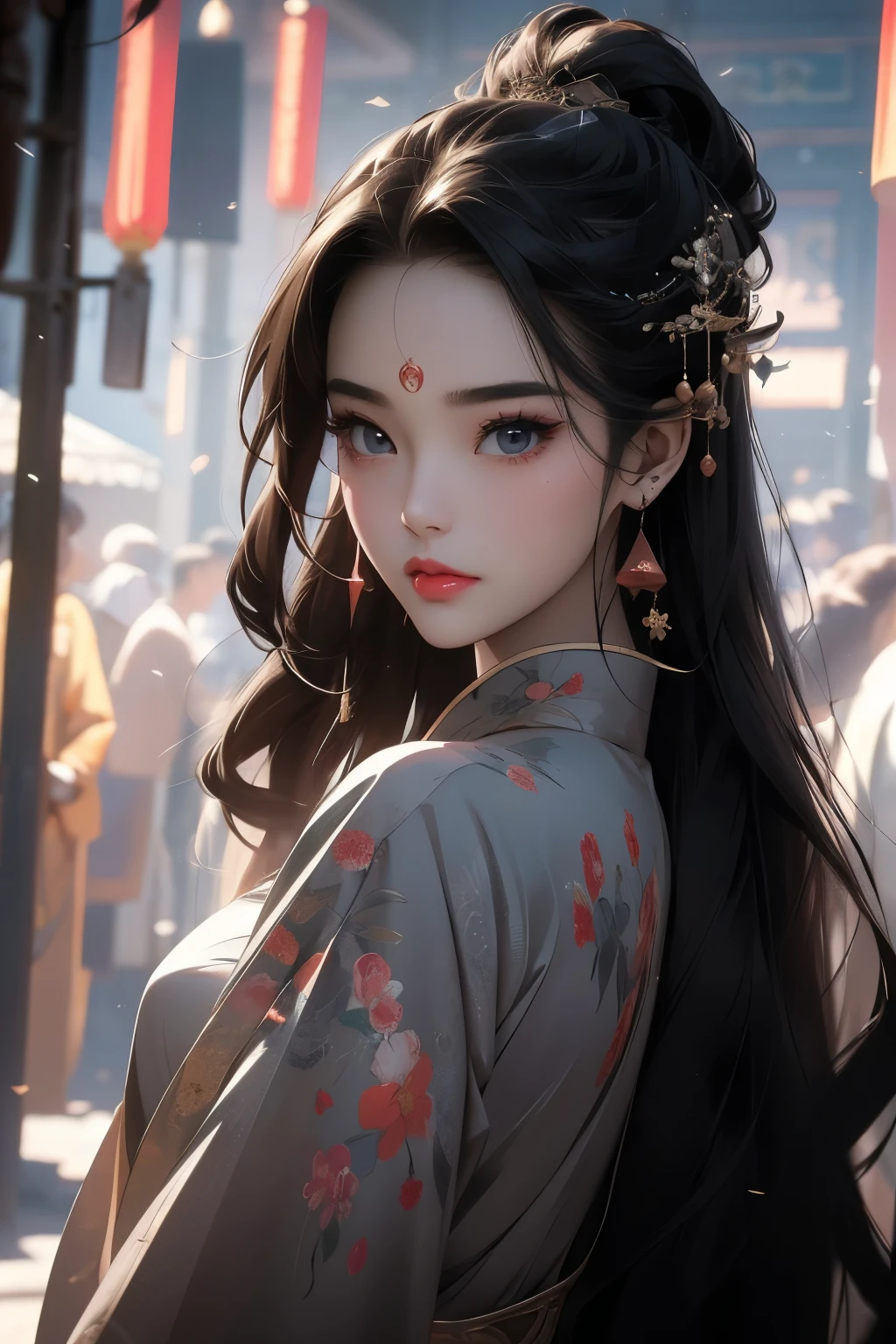 (Masterpiece: 1.3), (Max resolution: 1.2), (Ultra HDTV: 1.2), Cinematographic light, 8K resolution, Detailed eyes and skin, Detailed facial features, (Sharp Focus: 1.2), (Focus on Face: 1.2), Perfect Style, Beautiful Chinese girl, Acurate, Anatomically correct, Highly detailed face and skin texture, Detailed eyes with double eyelids, Thin eyebrows, Glitter Eyeliner: 1, Natural cheeks, Glossy skin, Fair complexion: 1.2, (Glossy lips: 1.4), Shy look
