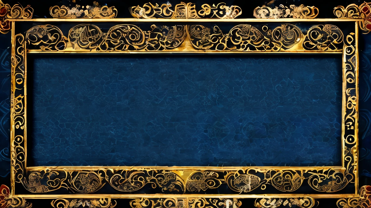 Make a frame background image for a presentation about Indonesian Chinese art, batik texture, where the middle part of the background is an empty part