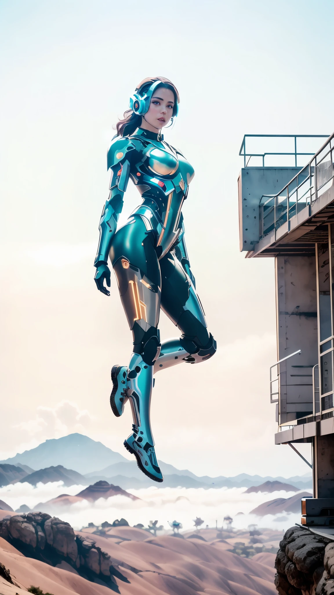 dystopic, [scientific fiction], Foto colorida RAW de alto detalhe, tiro completo,yoga pose, de (Beautiful female arterial intelligence, vestindo chemise branco transparente), ao ar livre, standingn, no mirante, olhando para o horizonte da cidade cyberpunk espraiado), toned physique, bunda grande, (pale skinned), rosto perFeito, olhar sedutor, (cyber implants:1.2), (Aumenta), (ciborgue:1.1), (pele detalhada, poros diFusos da pele), silicone, metal, (altamente detalhado,  detalhes Finos, Intrincado), (ReFlexo da lente:0.5), (Florescer:0.5), smog, poeira, (Badlands:0.8), (observatory:0.7), ray tracing, specular illumination, proFundidade de campo rasa, FotograFado em uma lente Sony Alpha 1, SE 85mm, F/2.8, Rigid focus, Filme liso, cinematic still, [Cyberpunk:Orweliano:12]