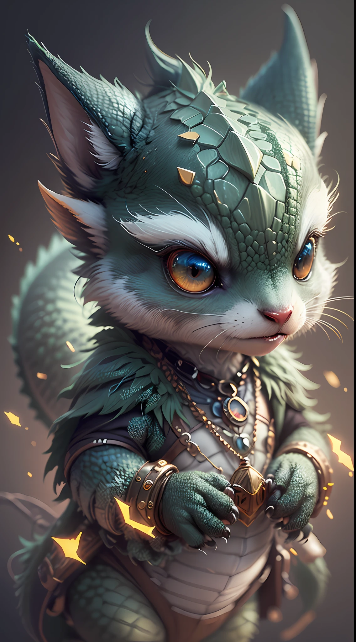Gorgeous surreal dragon,With realistic eyes and bright different colors,Taking care of necklace, chibi, Cute and cute, logo design, cartoon, movie lighting effects, charming, 3D vector art, Cute and quirky, fantasy art, Bokeh, Hand Painted, digital painting, soft light, Isometric style, 4K resolution, photorealistic rendering, Highly detailed cleaning, vector image, lifelike masterpiece, Professional photography, simple space landscape, Isometric, Vibrant vector