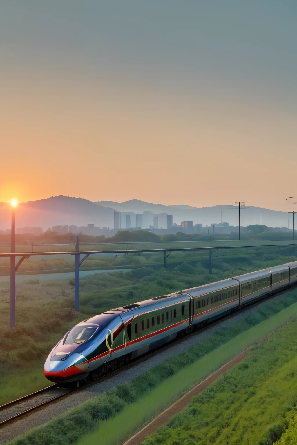 Chinese High-Speed Rail -- AR 9:16 -- S2
Amidst the bustling landscape of China, an awe-inspiring sight unfolds. The Chinese High-Speed Rail, a marvel of modern engineering, breeze through the lush greenery and urban landscapes, leaving a trail of astonishment in its wake.
AR 9:16 -- S2 captures this breathtaking moment in exquisite detail. The high-speed train cuts through the crisp morning air, its gleaming metallic surface reflecting the brilliant sunrise. The vibrant colors of the countryside blend seamlessly with the train's sleek design, creating a stunning visual display.