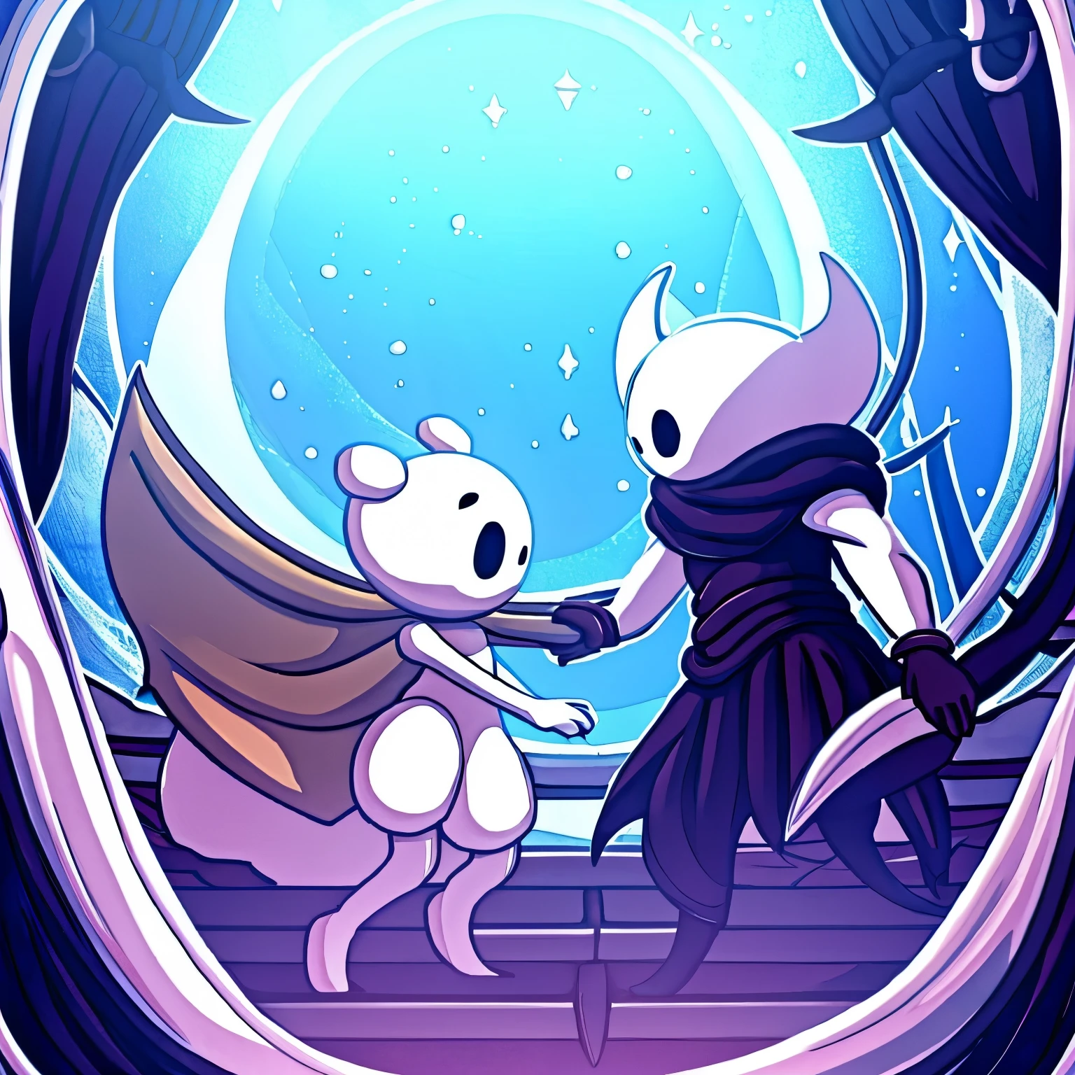 O vessel de hollow knight lutando contra a radiancia