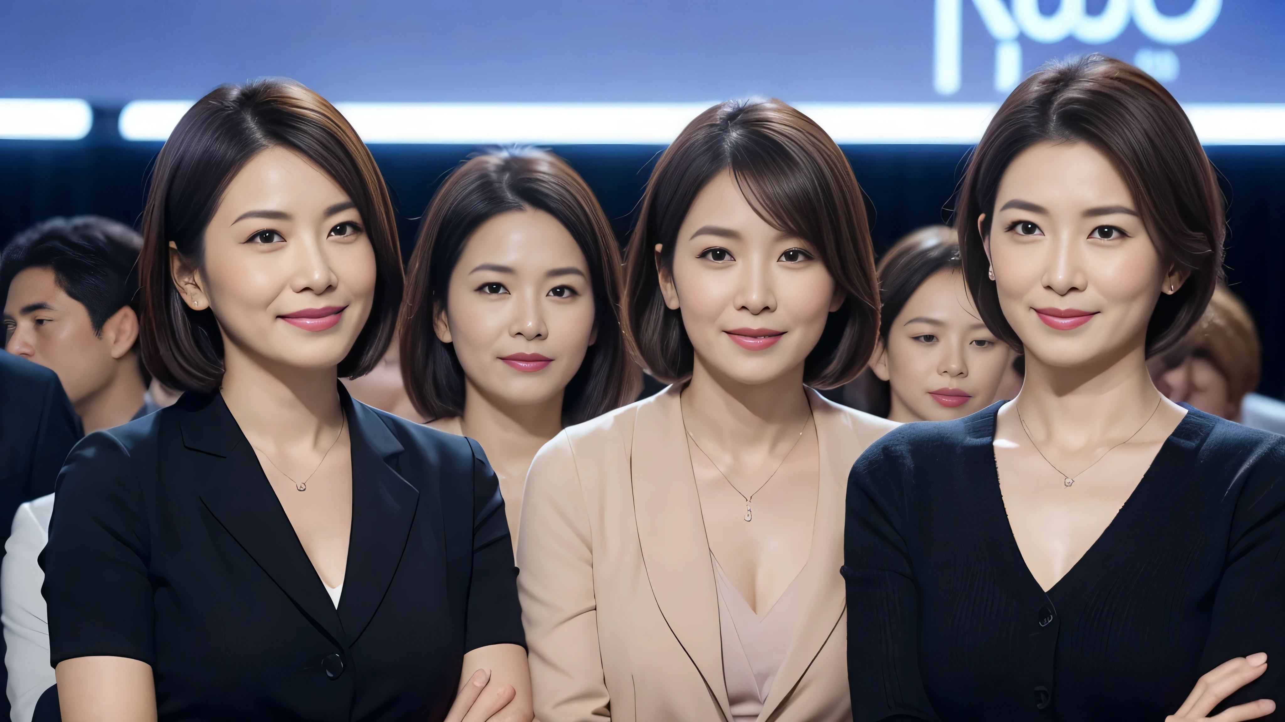 High resolution, High resolution, Attention to detail, Realistic, Textured skin, Anatomically correct, sharp,
Gray background,
((Japanese Mature, 50 years old)), alone, ((Facial wrinkles)), Shapely large breasts, Straight light brown hair reaching to the shoulders,
Grey blazer, White blouse, White Skirt,
(((Stand upright, Facing the center of the screen.))), Close your mouth and look ahead with a serious face,