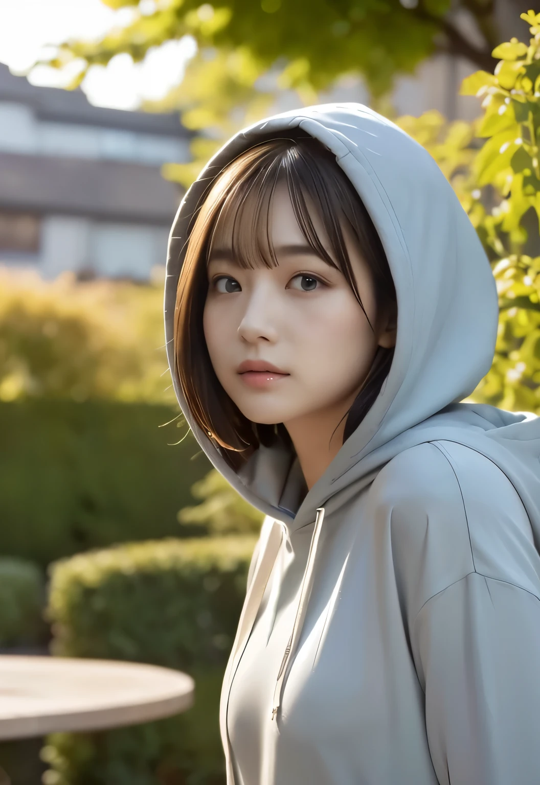 light gray hoodie
