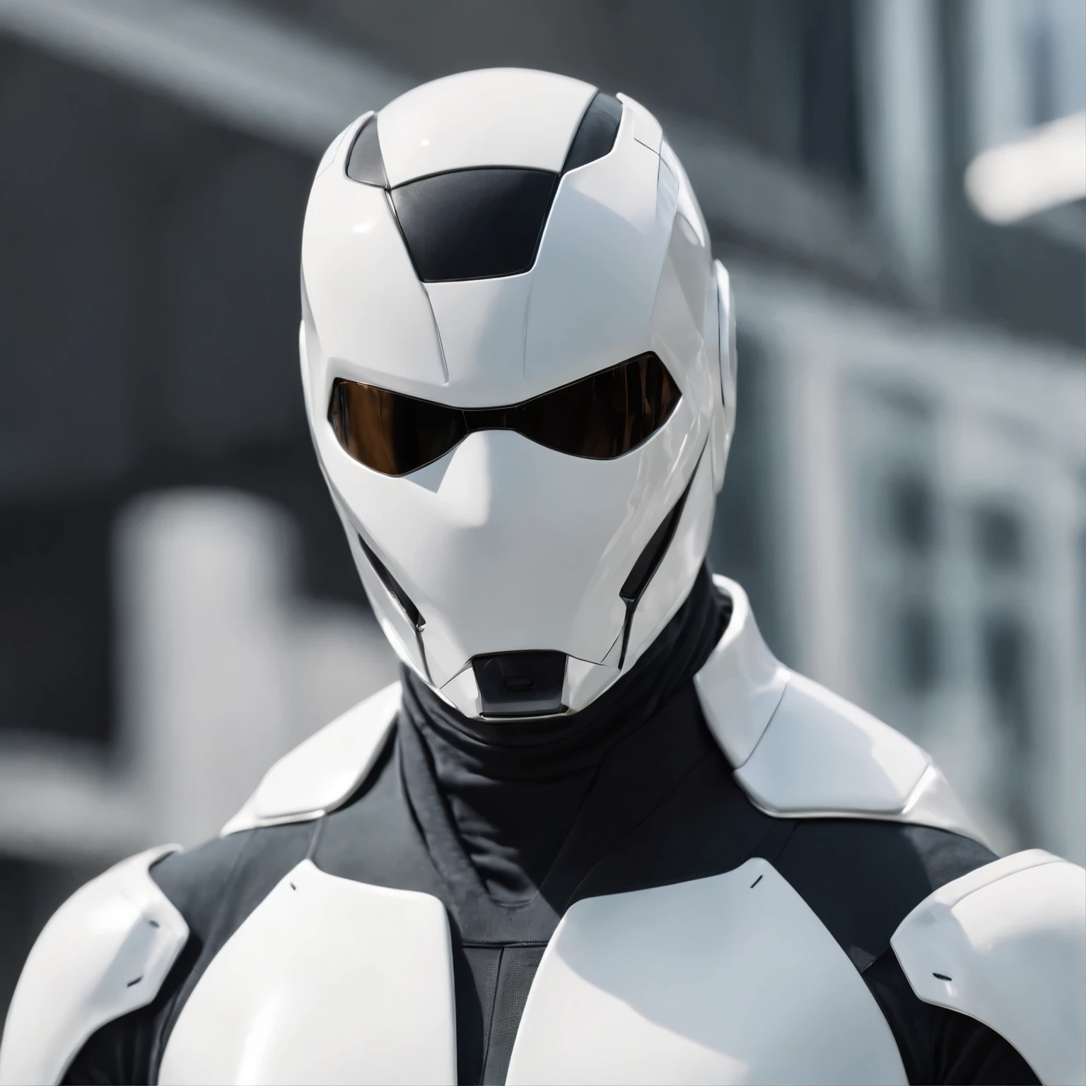 White male spy in cyber suit, titanio, metalic, dorado, ultra detalle, Extreme rating , 8K, Intrinsic Detail, Fondo de desenfoque radial