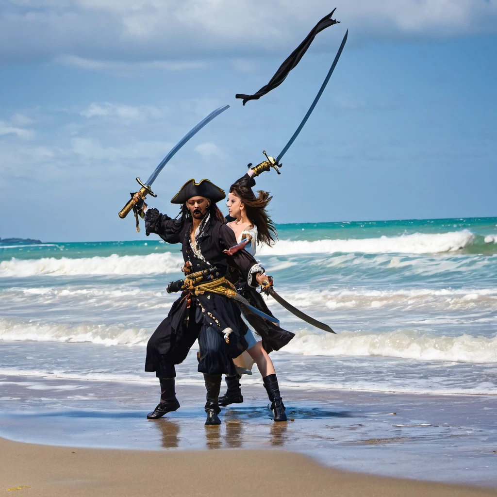 a photo of a sexy pirate slut, wearing a slutty pirate outfit, tits exposed, nudE, Liv Morgan LivMorgan livm, , on a pirate ship, pirate hat, pirate shoes, peg leg, ((parrot on shoulder)), hook hand, pirate titties, breasts, nipples, n3wp1r4t3