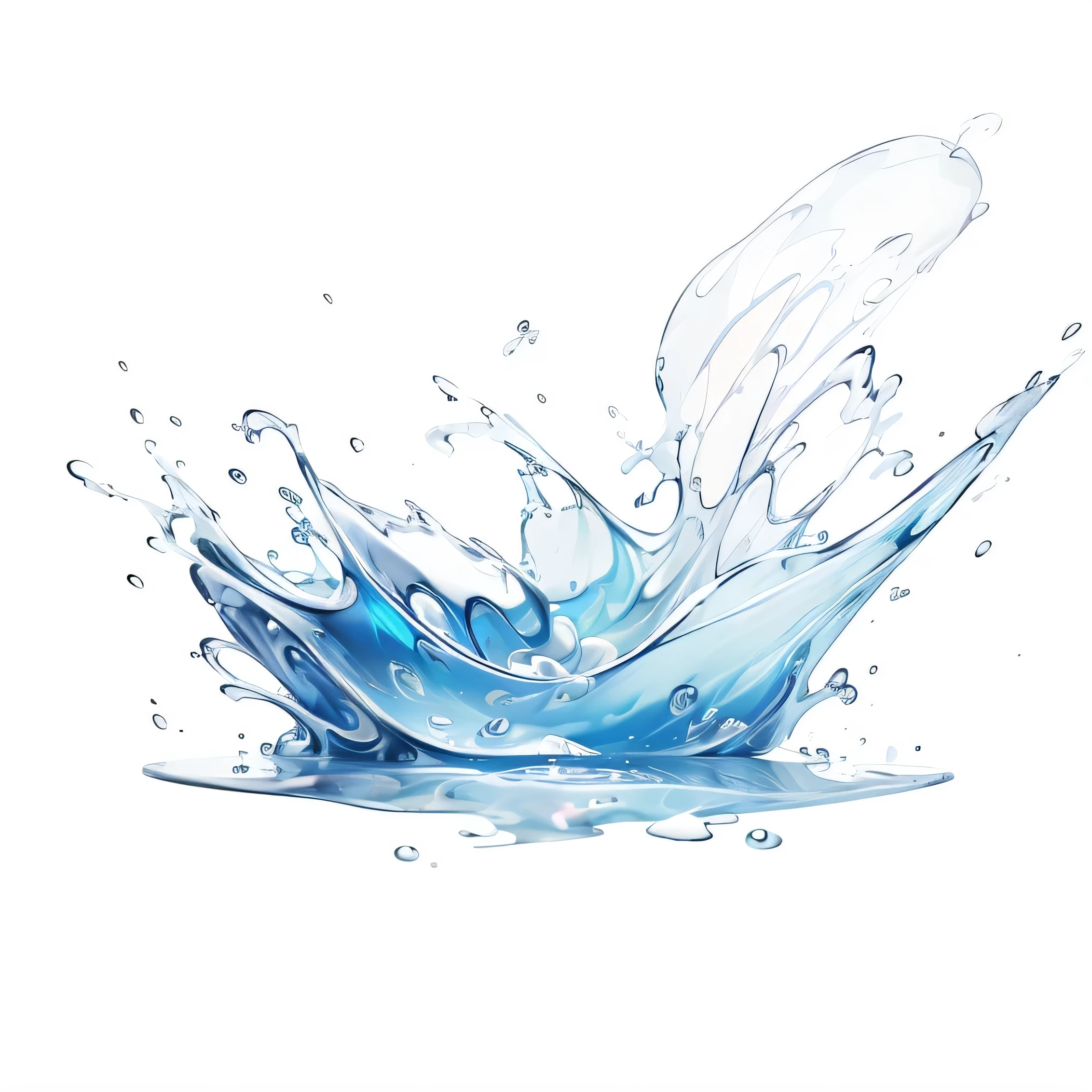 (Best quality), high splashing water, (Colorful Splash), Colorful Bubbles,Transparent background,rich details 4K, masterpiece