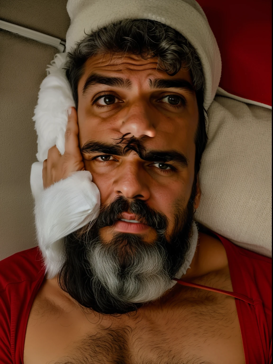homem arafiado com barba e sem camisa posando para uma foto, imagem em preto e branco, Homem de 4 0 anos, inspired by Antônio Parreiras, cerca de 3 5 anos, david rios ferreira, (38 anos), carregado, icaro carvalho, homens de 45 anos, postagem no reddit, 38 anos