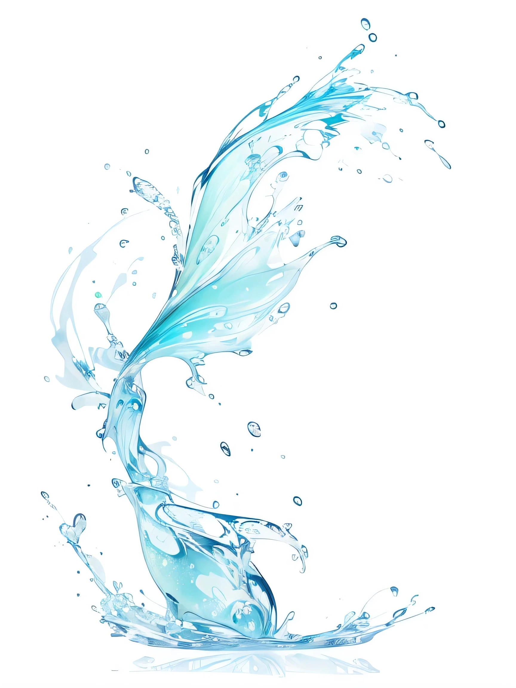 (Best quality), fish in the shape of water flow (colorful splashes), colorful bubbles, transparent background, rich details 4K, masterpiece