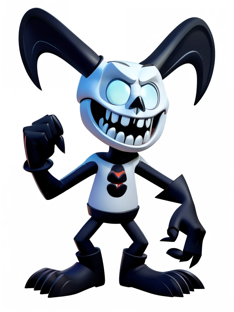 Wendigo,Disney Pixar style character, full body, full body, white background,White background, Q version, 2d, evil