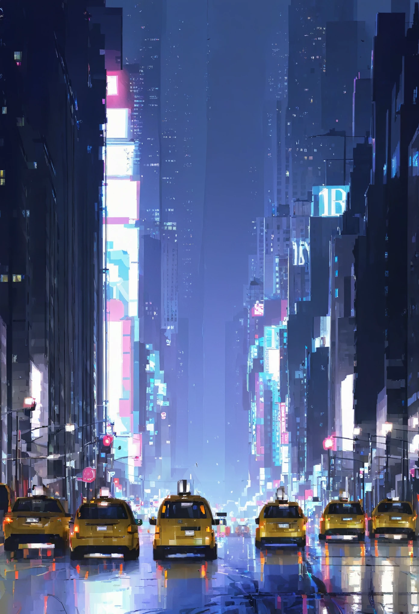 ,City,night,Pop style,cartoon printing