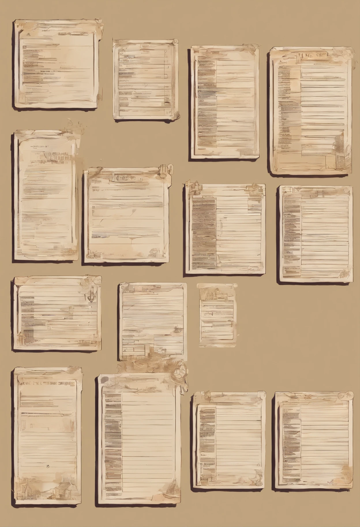 "Generate a set of empty text boxes designed for social media posts. Each box should have a unique style.