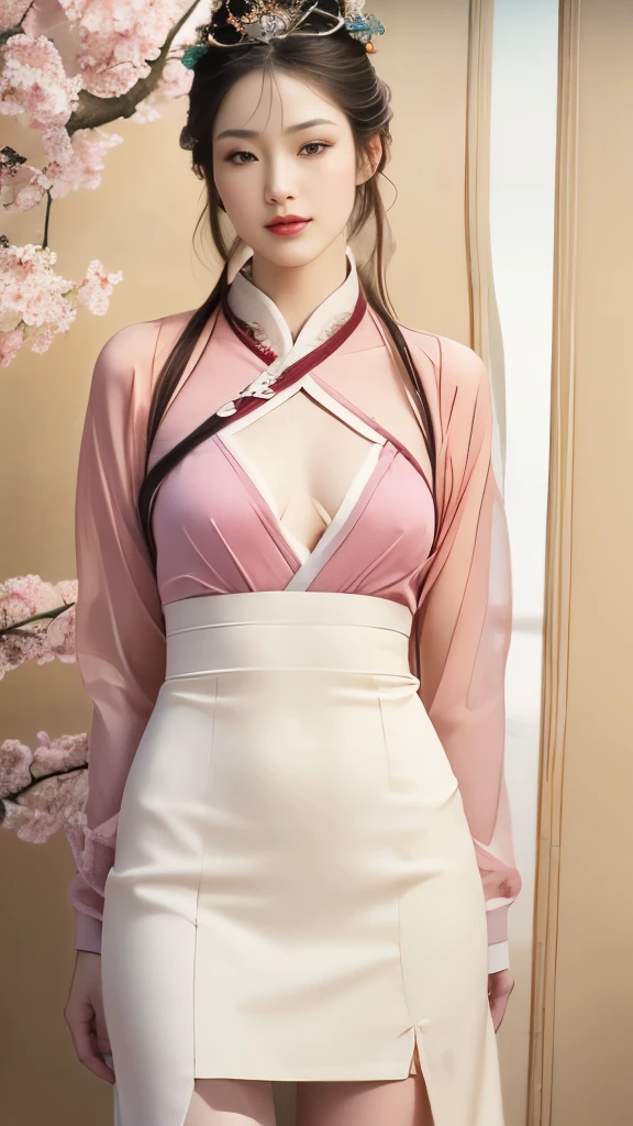 (hyperrealistic), (illustration), (high resolution), (8K), (extremely detailed), (best illustration), (beautiful detailed eyes), (best quality), (ultra-detailed), (masterpiece), (wallpaper), hyperrealistic, hyperrealism, super detail, anatomically correct, (detailed face), (closed mouth), pink lips, solo, 1 girl, wavy blonde hair, (beautiful Rosy Zhao:1.95), (beautiful Taiwanese Idol woman:1.7), heterochromic eyes, (detailed blue eyes), small moles under the eyes, see-through shirt, transparent white shirt, (yoga black panties:1.2), (realistic big breasts:1.5), nipples_are_barely_visible, long legs, tight abs, cameltoe, dynamic pose,