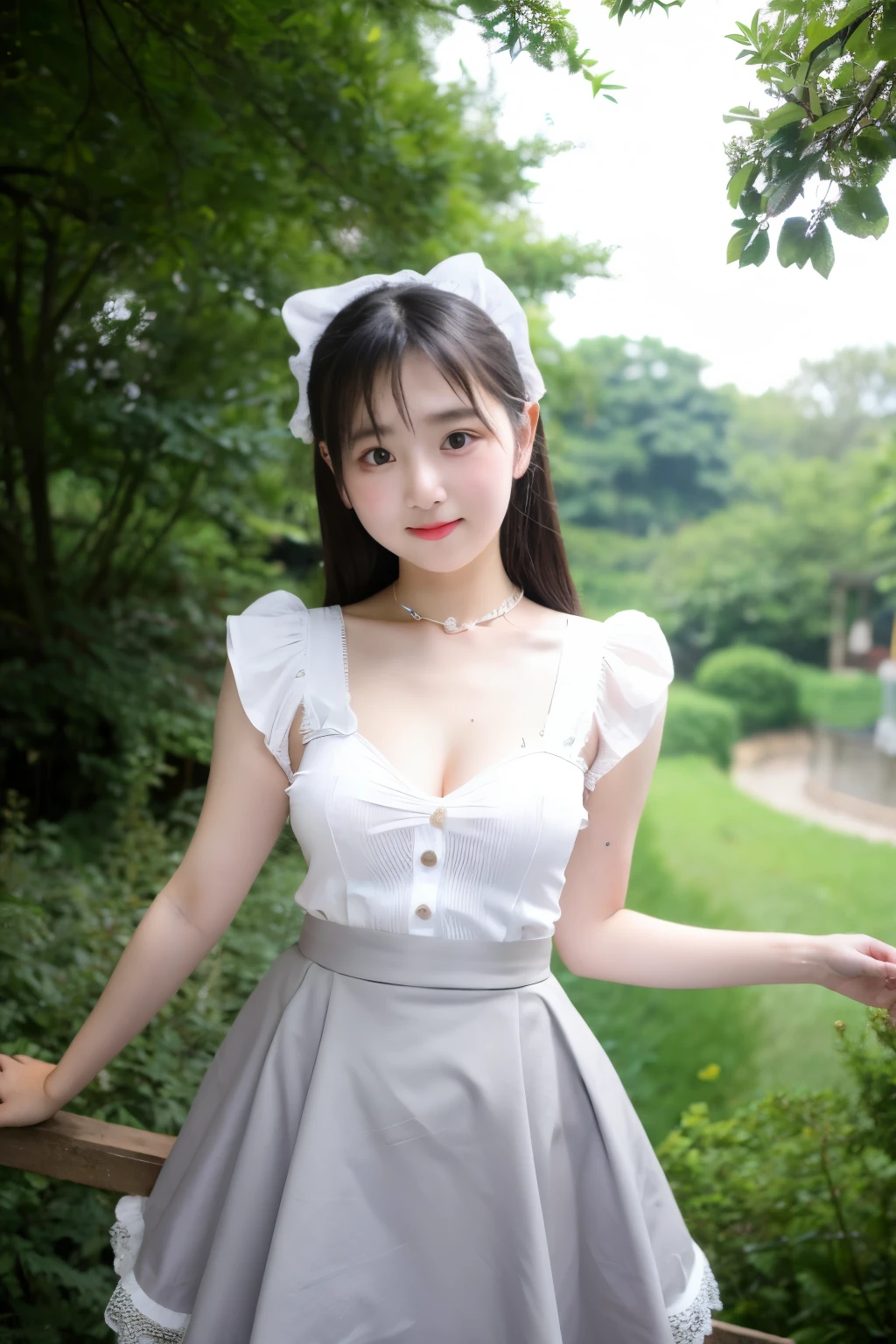 baby face maid {nipple} Fluttering skirt, ta, mid-length skirt, knee-length skirt, girl, skirt pulled up to reveal thighs, Alice in Wonderland