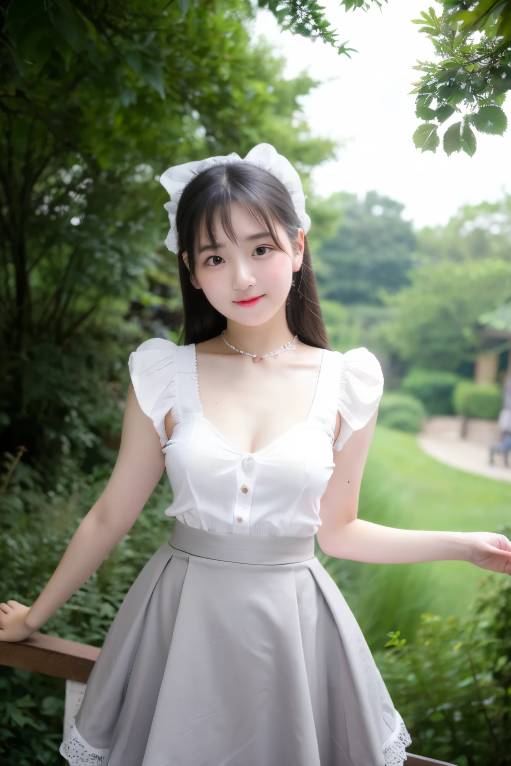 maid {nipple} Fluttering skirt, Lolita, mid-length skirt, knee-length skirt, girl, skirt pulled up to reveal thighs, Alice in Wonderland