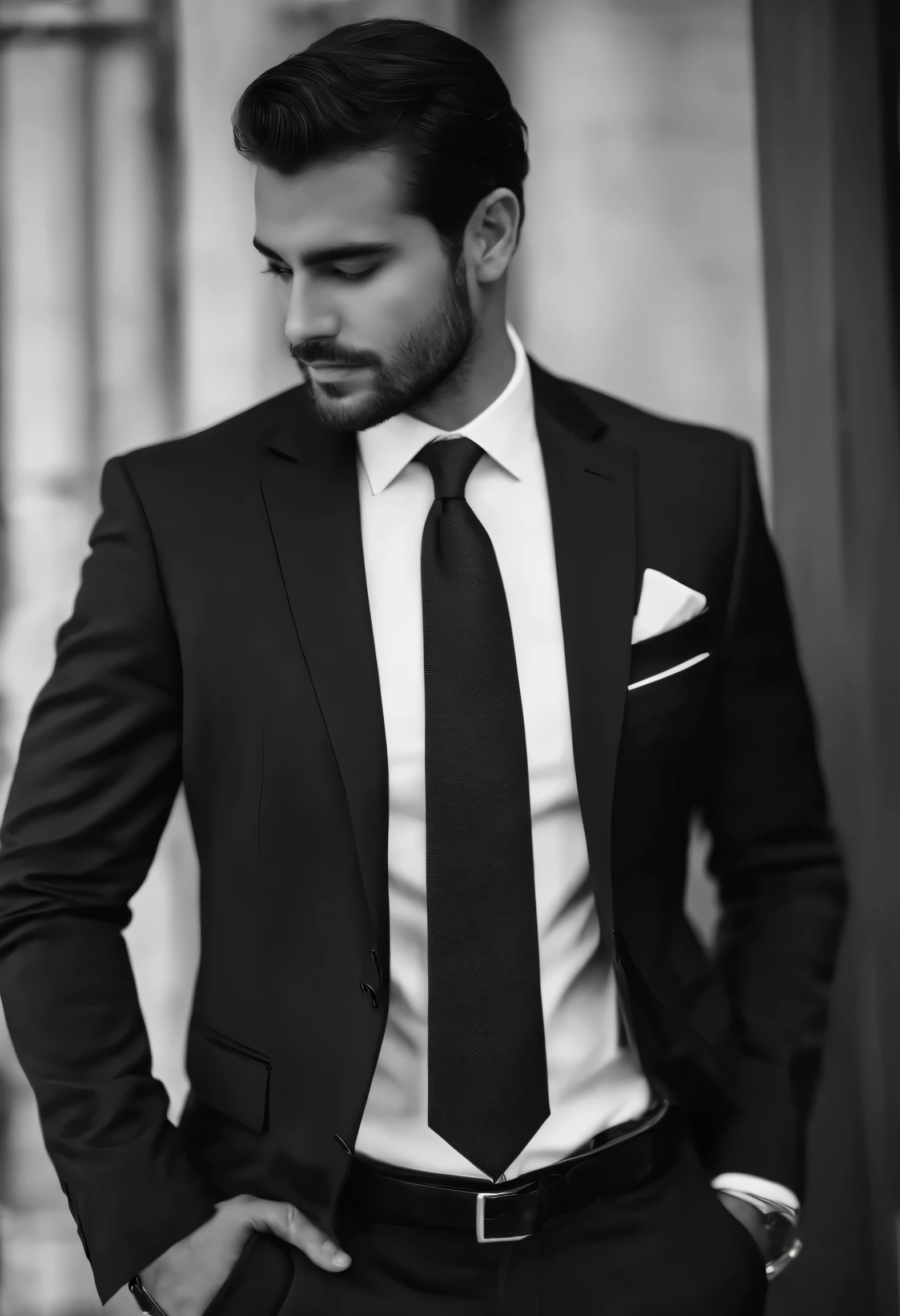 arafed man in a suit adjusting his tie in the dark, wearing a suit and a tie, wearing suit and tie, subject detail: wearing a suit, wearing a suit and tie, wearing business suit, wearing a business suit, wearing suit, wearing robes and neckties, suit and tie, wearing a suit, wearing a strict business suit, wearing black business suit
