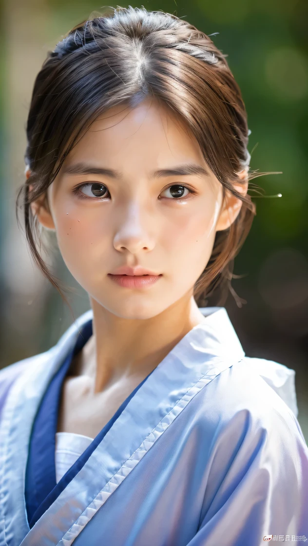 (Raw photo, highest quality)(8K, highest quality, masterpiece: 1.2), Super detailed, super resolution, (realistic, realistic photo: 1.37), portrait, High resolution raw color photos, professional photos, Beautiful in high resolution, very delicate and beautiful, 8K image wallpaper, amazing details, huge file size, high detailed beautiful girl, Super detailed face, very fine eyes, Very fine skin, very small nose, highly detailed mouth, perfect anatomy, simple background, 1 girl, 20 generations, Are crying, kimono, realistic body, glowing skin, look at me,