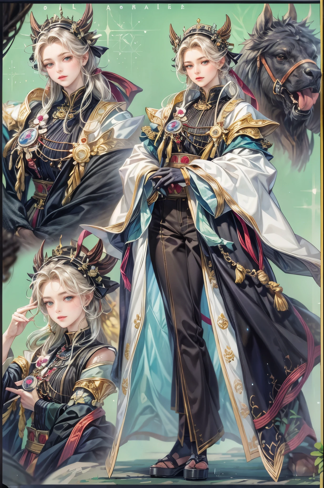 (Masterpiece, best quality), detailed, 1 man, ((character concept art)), ((character design sheet, same character, front, side, back)), full body, body complete, 1 Male angel, 1 Man angel, Detailed face, character design sheet，full bodyesbian, Highly detailed, character sheet, character design, Many parts, dark skin, angel wings, long ponytail green hair, angel outfit, muscle male god, male clothes, masculine, muscle man, male muscle, manly, male angel, Muscle male with long ponytail green, hair，beautiful man, beautiful muscle man
