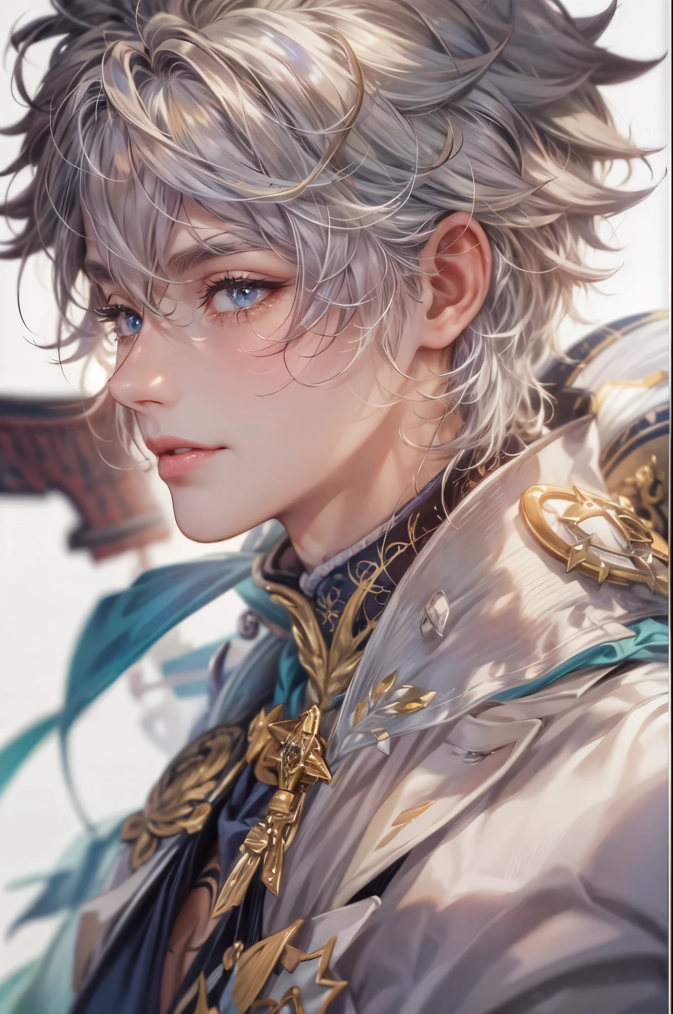 ((Best quality)), ((masterpiece)), (detailed), ((perfect face)), ((halfbody)) handsome boy genshin impact character