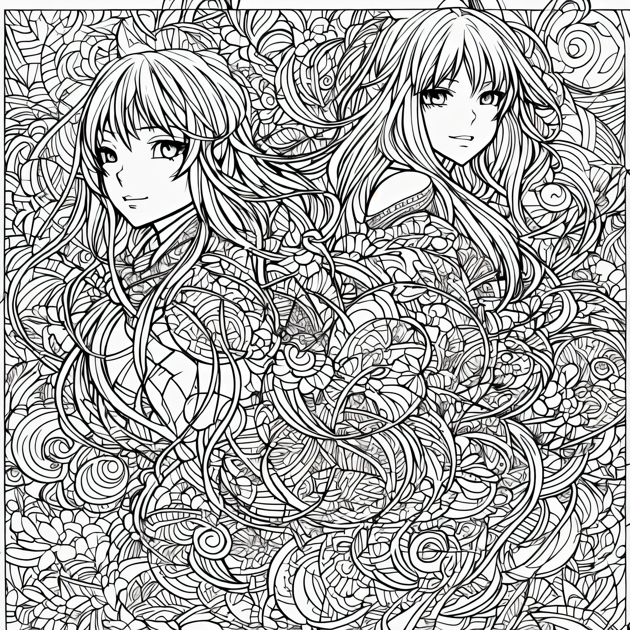 High resolution,high quality,coloring book,anime character,girl,,,,,,,,,,,