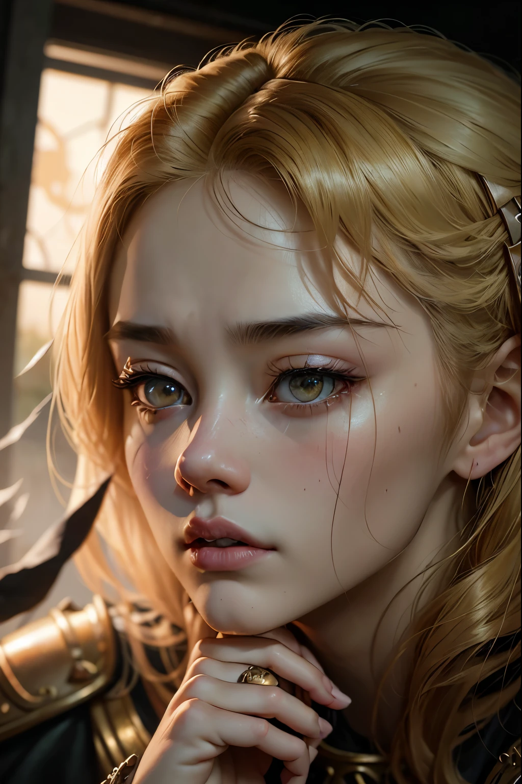 breathtaking ethereal RAW photo of female angel warrior, blonde hair, golden armor, beyond celestrial temple, dark and moody style, perfect face, outstretched perfect hands . masterpiece, professional, award-winning, intricate details, ultra high detailed, 64k, dramatic light, volumetric light, dynamic lighting, Epic, splash art
.. ), by james jean $, roby dwi antono $, ross tran $. francis bacon $, michal mraz $, adrian ghenie $, petra cortright $, gerhard richter $, takato yamamoto $, ashley wood, tense atmospheric, , , , sooyaaa,IMGFIX,Comic Book-Style,Movie Aesthetic,action shot,photo r3al,bad quality image,oil painting, cinematic moviemaker style,Japan Vibes,H effect,koh_yunjung
,koh_yunjung,kwon-nara,sooyaaa,colorful,roses_are_rosie,armor