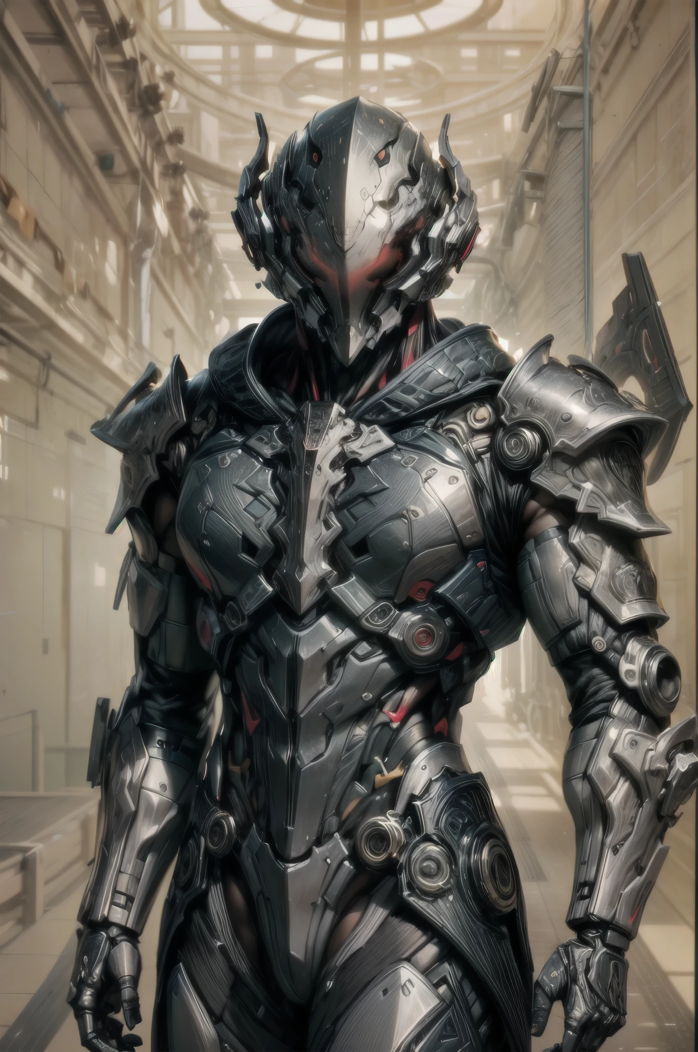 (((epic and visually stunning complex digital anime masterpiece:1.6, elegant decorated tactical military cyborg:1.3, ((gorgeous feminine male physique:1.3, graceful:1.4)) space soldier:1.3))), (((heavily muscled masculine chest:1.4, chiseled abs:1.4, heavily toned:1.4, slim yet muscular:1.3))), (((complex and beautiful:1.3, tactical:1.3, stunning scifi fantasy style:1.5, beautiful scifi style mechanical helmet:1.5, polarized visor:1.5))), (((elegant tactical double breasted trench coat:1.5, sleek exoskeleton:1.3))), (((form fitted armor plating:1.3, super sleek sensually revealing under suit:1.5, waist and thighs exposed:1.5)), ((flamboyant feminine essence:1.4, heavy mechanical gothic aesthetic:1.4)), ((androgynous body build)), (((toned yet heavily muscled gorgeous femboy physique:1.4, gorgeous perfectly defined muscles:1.4, toned sleek mechanical arms and legs:1.4, thick well rounded thighs:1.5, mechanical muscles))), ((((depth of field, cinematic lighting, chromatic aberration, ray tracing, UHD, masterpiece, top of head covered, super detail, high details, high quality, award winning, 8k, highres)))):1.6, (((dieselpunk, decopunk, artificial muscle))):1.6, (((beautifully engraved gothic scifi style design:1.4)))