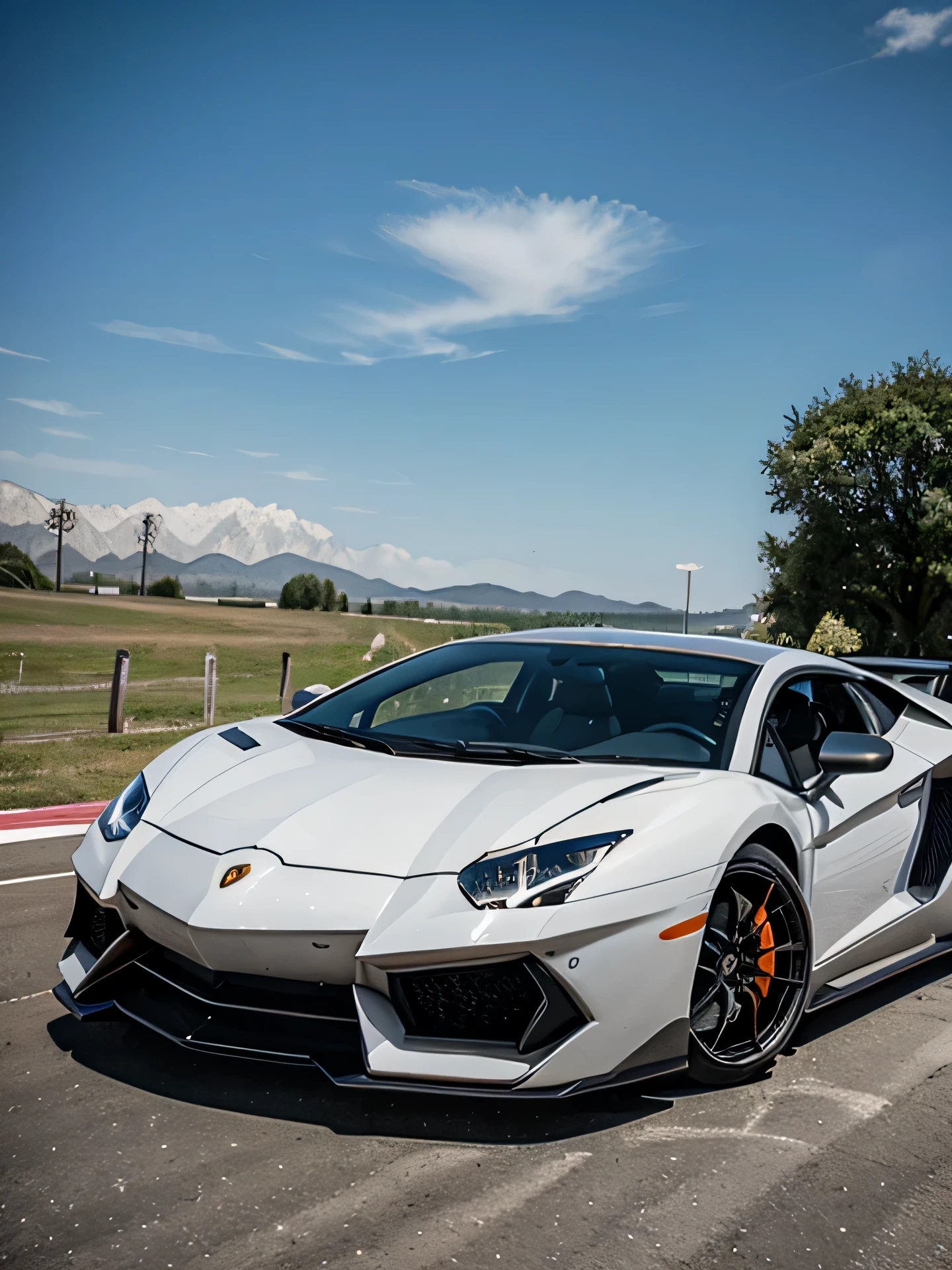 Lamborghini Aventador SVJ drifting in a circular motion 