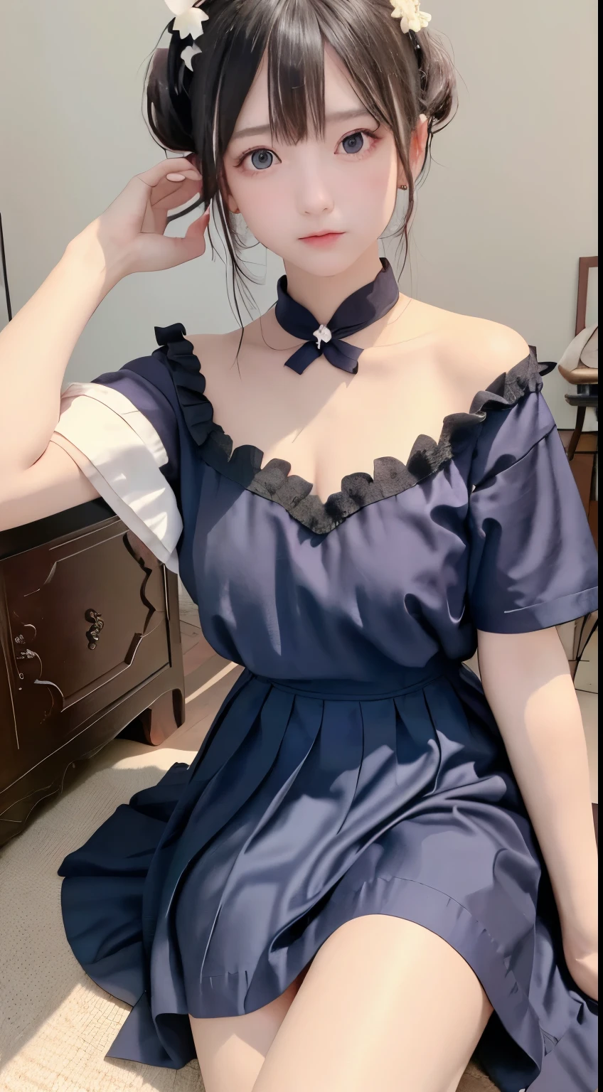 Dark blue fabric、