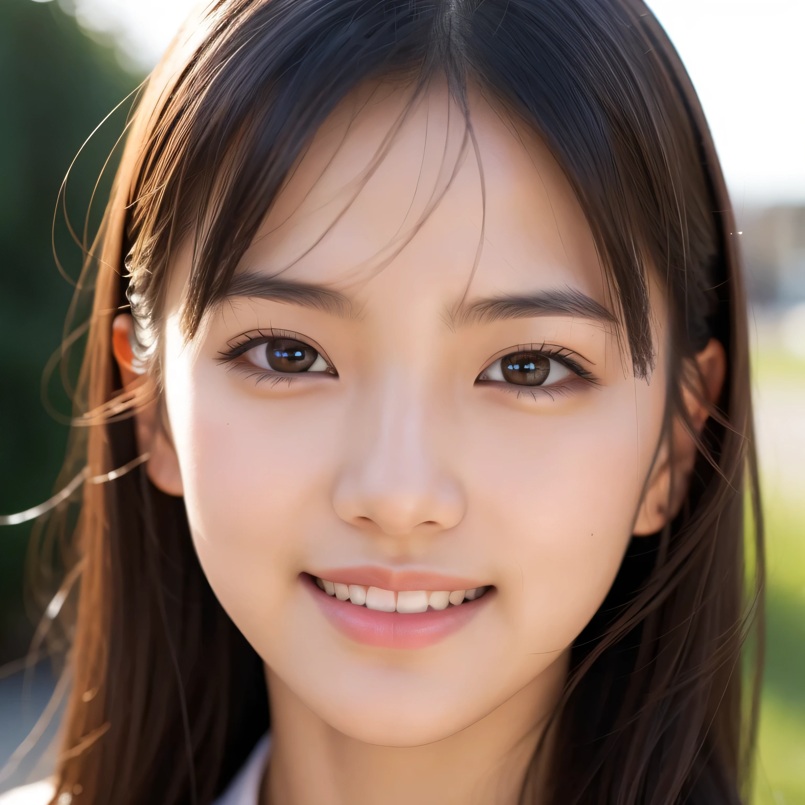 1 girl、close up of face、 (Photoreal:1.4)、(hyper realistic:1.4)、(smooth lighting:1.05)、22 years old、soft lighting、Backlight、(cheerfulness:1.2)、(Highest quality real texture skin)、narrow eyes、super thin face、look at me with a serious expression、Gravure idol、shiny skin、retina、anatomically correct、correct、super detail、texture skin、high quality、high detail、 最high quality、High resolution、
