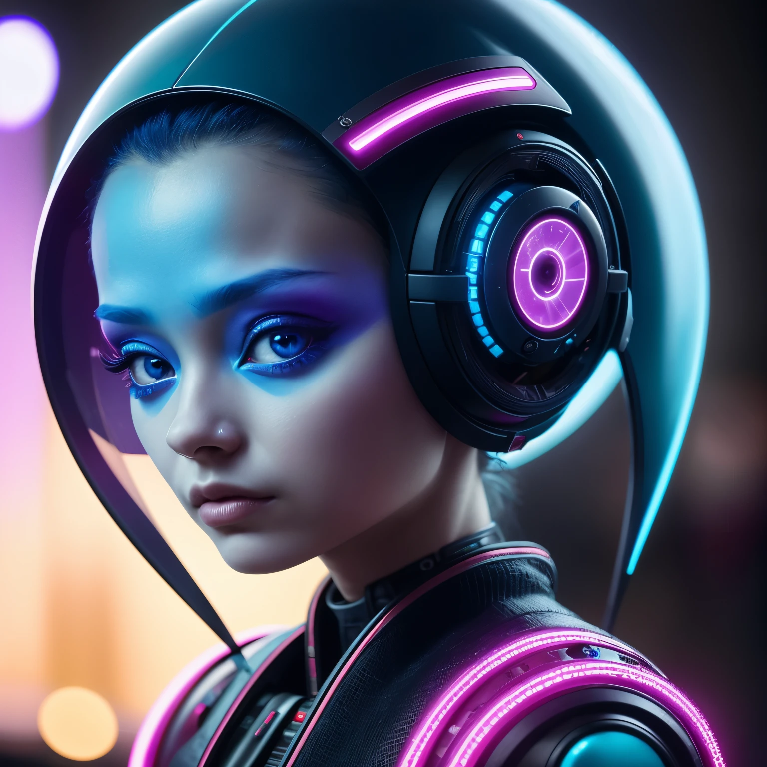 Extraordinary portrait of an unfamiliar microscopic cyberpunk alien species, showcasing their adorable and small features over a blue tech-infused high fashion style, meticulously captured in professional photography. 8k resolution guarantees a stunning level of detail and beauty for this intriguing and exotic extraterrestrial subject, leaving the viewers in awe of its unique charm.
Detailed description:
In this extraordinary portrait, a small and adorable cyberpunk alien species is brought to life through the masterful blend of state-of-the-art technology and artistic vision. The alien's distinctive blue tech-style fashion adorns their diminutive form, with intricate w