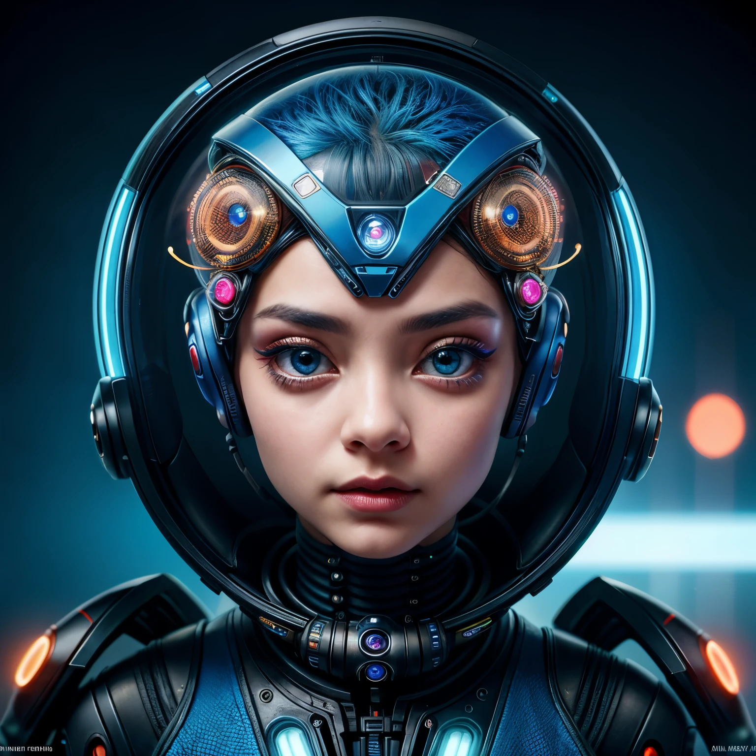 Extraordinary portrait of an unfamiliar microscopic cyberpunk alien species, showcasing their adorable and small features over a blue tech-infused high fashion style, meticulously captured in professional photography. 8k resolution guarantees a stunning level of detail and beauty for this intriguing and exotic extraterrestrial subject, leaving the viewers in awe of its unique charm.
Detailed description:
In this extraordinary portrait, a small and adorable cyberpunk alien species is brought to life through the masterful blend of state-of-the-art technology and artistic vision. The alien's distinctive blue tech-style fashion adorns their diminutive form, with intricate w