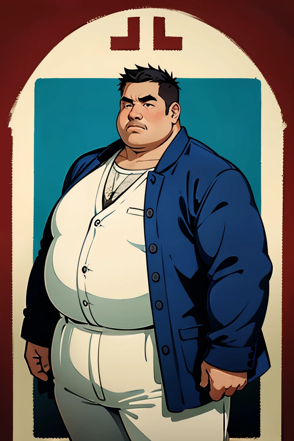 Middle-aged obese man