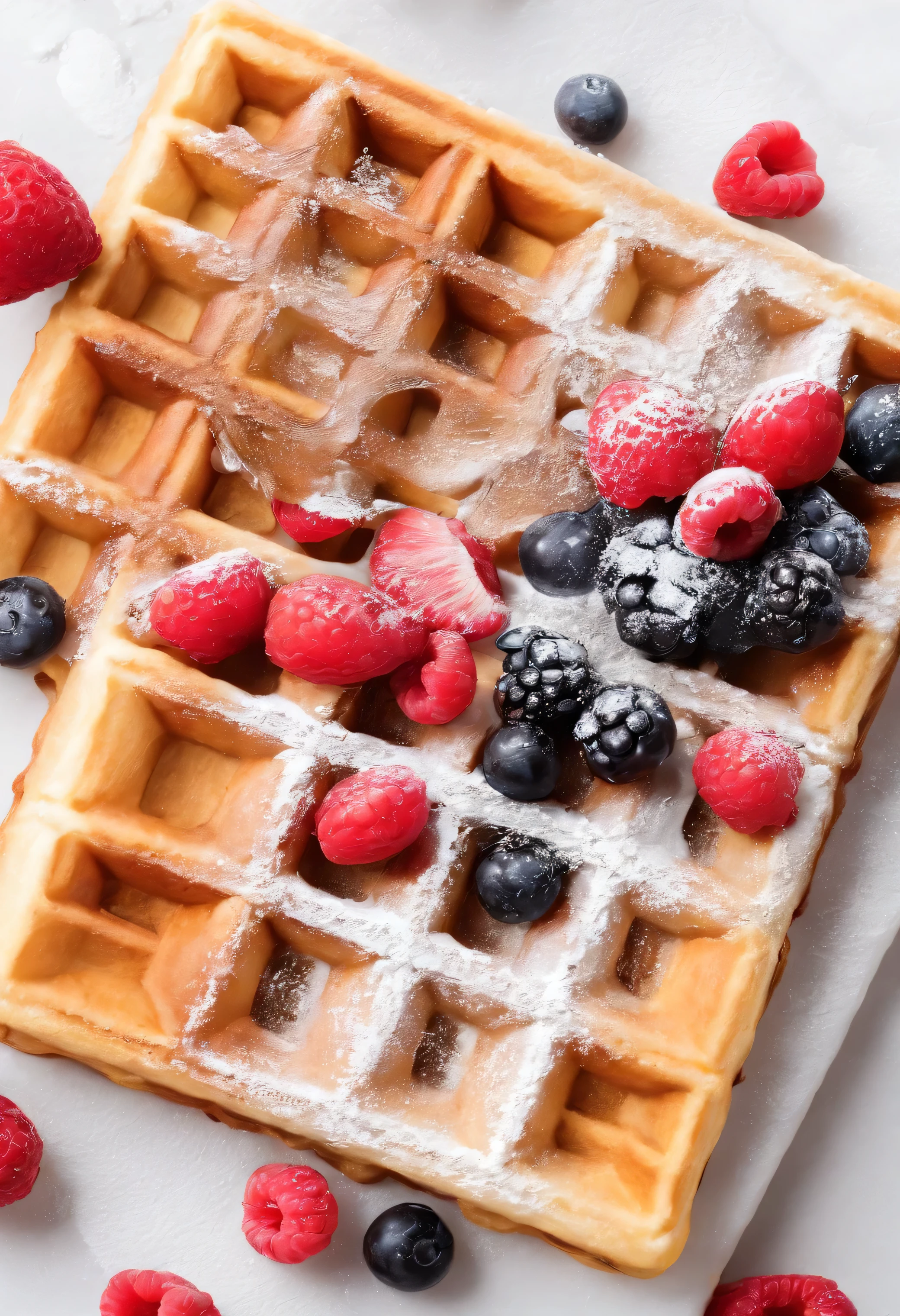 waffle, dessert, white background, product photo, magazine photo