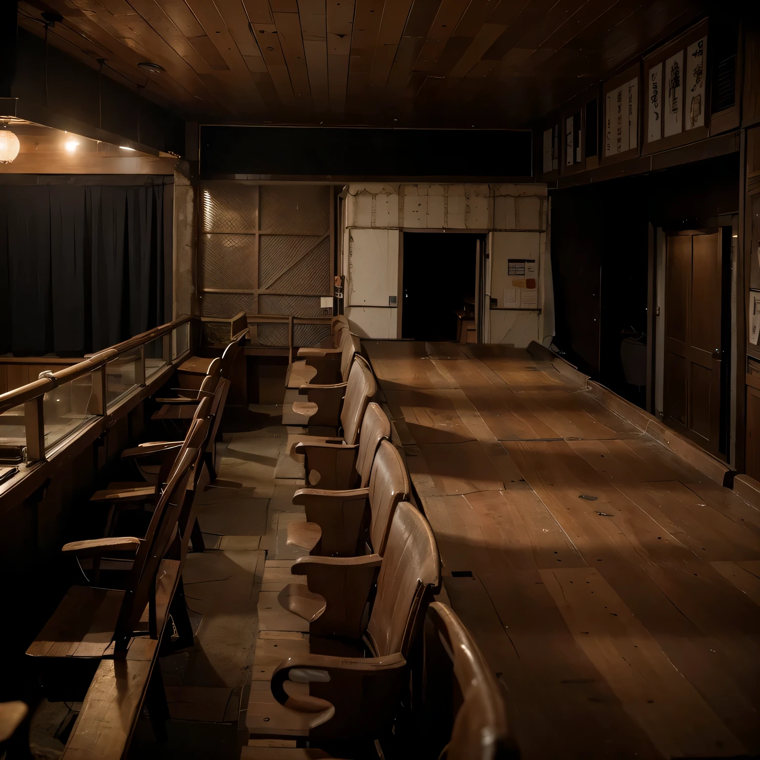 On the right side of the gray cement wall, There is an old one、Weathered reddish brown industrial style iron door.