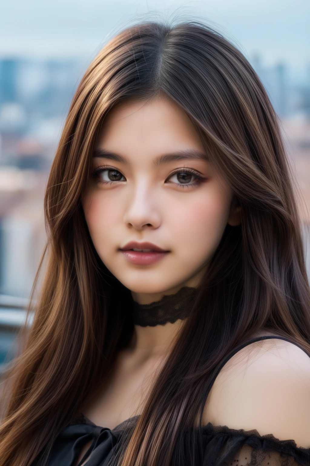 Ulchan-6500-v1.1,(masterpiece, highest quality:1.3), (Ultra-detailed 8K:1.2), (hyperrealistic:1.35),(Raw photo:1.2),highest quality, High resolution, wallpaper, realistic, bright lighting, professional lighting, face light, smooth lighting, BREAK Japanese women, 20-year-old, cute, action, gravure, sexy, wearing , super beautiful, beautiful skin, beautiful and detailed eyes, detailed face, slim, Moderately, clean long hair, brunette hair, dark brown eyes, look at the camera, (full shot:1.3), (Gothic cityscape of Milan, Italy:1.3),(lace dress:1.3),