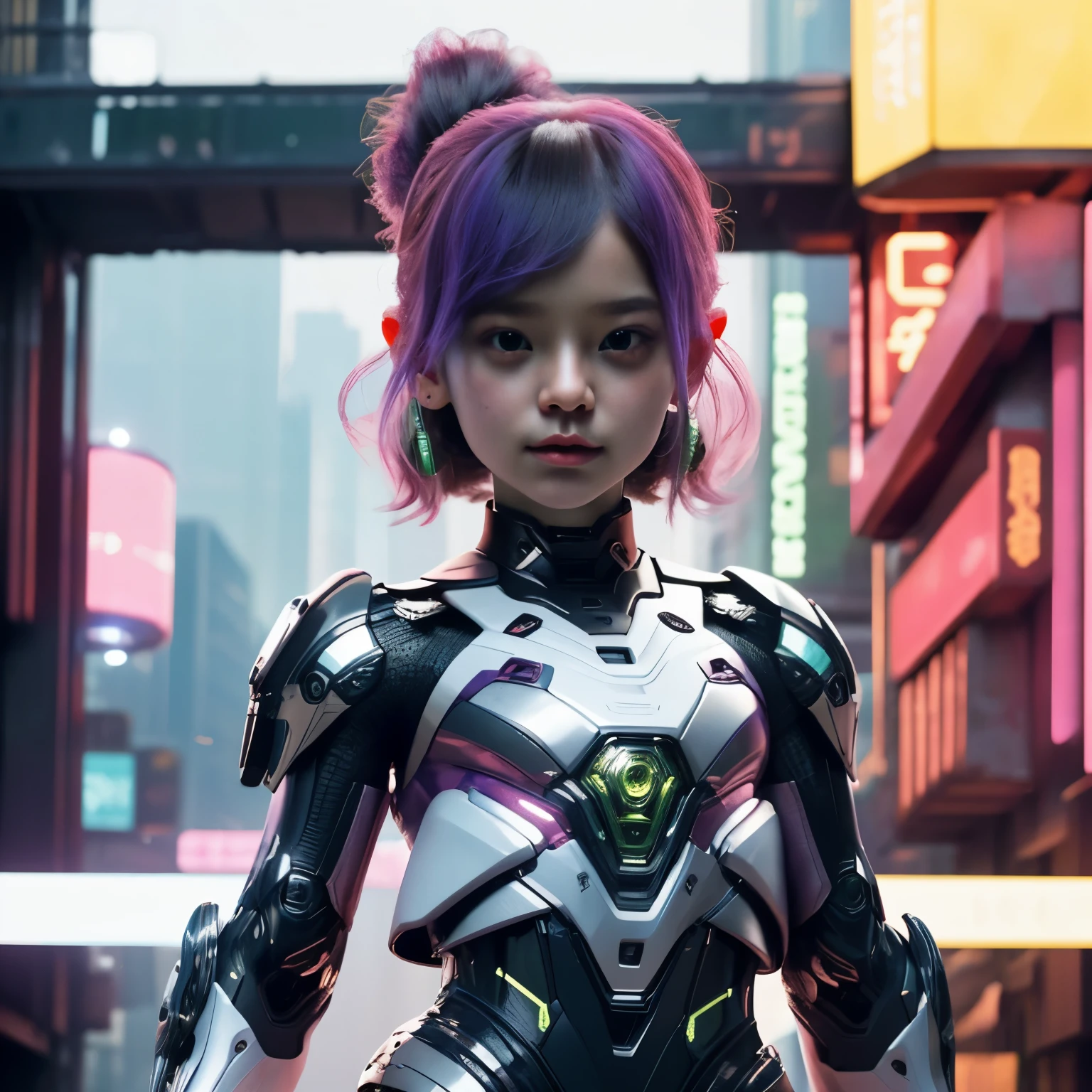 Extraordinary portrait of an unfamiliar microscopic cyberpunk , 4  girl, baby girlur years ol their adorable and small features over a green tech-infused high fashion style, meticulously captured in professional photography. 8k resolution guarantees a stunning level of detail and beauty for this intriguing and exotic extraterrestrial subject, leaving the viewers in awe of its unique charm.

In this extraordinary portrait, a small and adorable cyberpunk  is brought to life through the masterful blend of state-of-the-art technology and artistic vision. The  distinctive blue tech-style fashion adorns their diminutive form, with intricate w
