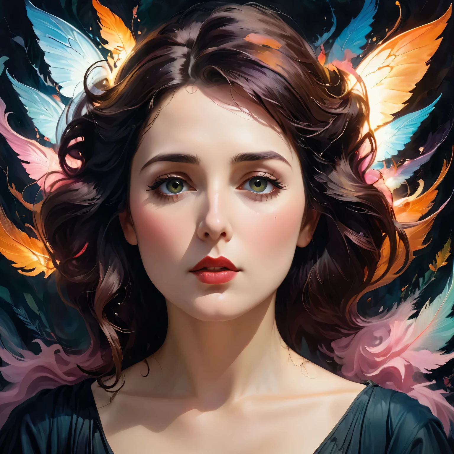 Mrs. mole,Surrealism,candid portrait,dark,Playful lighting,Aesthetic composition,delicate brushstrokes,wild imagination,a touch of mystery,rich texture,hidden meaning,dreamlike atmosphere,Very attentive to details,Vibrant color palette,Classical elements,Disturbing beauty,expressive gestures,engaging expression,interesting narrative,Implicit stories,provocative suggestion,femininity,Strong personality,ethereal halo,subconsciousness,Mixed emotions,gaze,soft focus,The secret of whispering,Seductive whisper,power dynamics,unspeakable longing,sinister hint,Unconventional beauty,mysterious atmosphere,controversial topic,ambiguous explanation,subversive narrative,Strong symbolism,audience imagination.