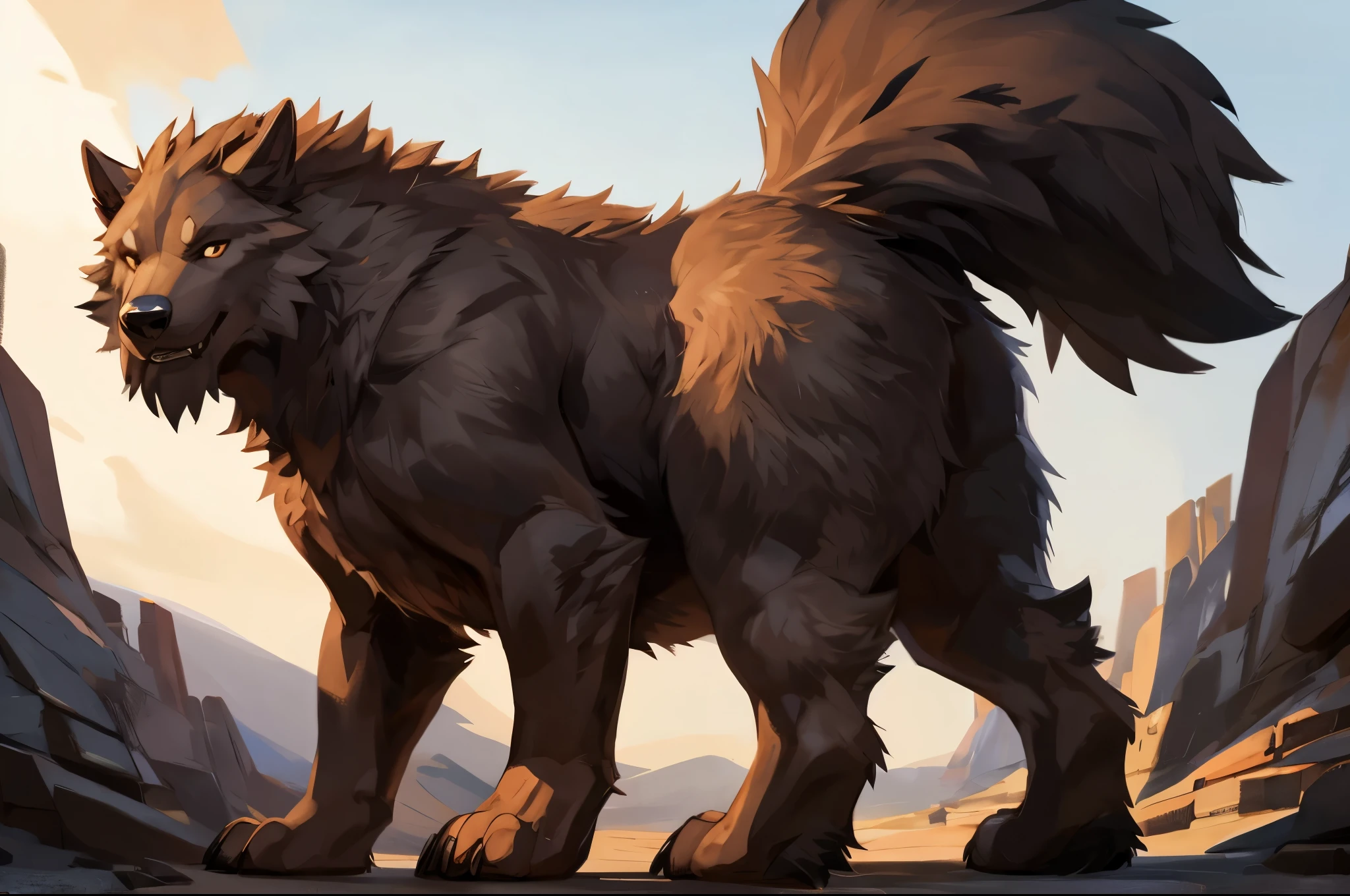 4k ultra quality, 4k full body view,(ultra high detailed body), wolf, detailed body,by mystikfox61, by glitter trap boy,feral paws, by bebebebebe,by Traver009, by seibear,(thick thigh),(chubby thigh),thicc thigh,thick legs,chubby legs,thicc legs,massive butt,enomorous thigh,massive thigh,massive legs,strong legs,thick lower legs,wide legs,(detailed thigh),(wide thigh),fluffy belly,furry belly,sharp nails,((sfw)),(ultra detailed face),detailed eyes,big tail,fluffy tail,(detailed tail),enomorous tail,bigger tail,huge tail,volumetric light,bigger taur body,big lower belly,big paws,(thick paws),fluffy paws,furry paws,enomorous paws,animal focus, beast,standing,(bigger lower body),strong lower body,macro,giga,master works, super fine, 4k resolution, high quality, movie lighting, high picture detail,dark fantasy,beast creature,illusory engine, Masterpiece,ultra big belly,enomorous belly,muscle legs,long legs,facing the camera