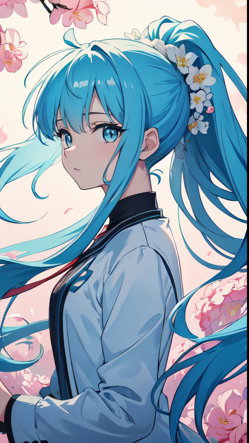 (masterpiece), (best quality), (ultra detailed),(disheveled hair),(illustration), (1girl), (Fashionable clothing), standing, Fashion model, looking at viewer, (interview), (simple background),beautiful detailed eyes, delicate beautiful face, Floating,(high saturation),(colorful splashes),colorful bubble,(shining), focus on face,  ponytail, kamisato ayaka, light blue hair, bangs, hair ring, floating flowers, floating hairs, (shining), best lighting, best shadow,  